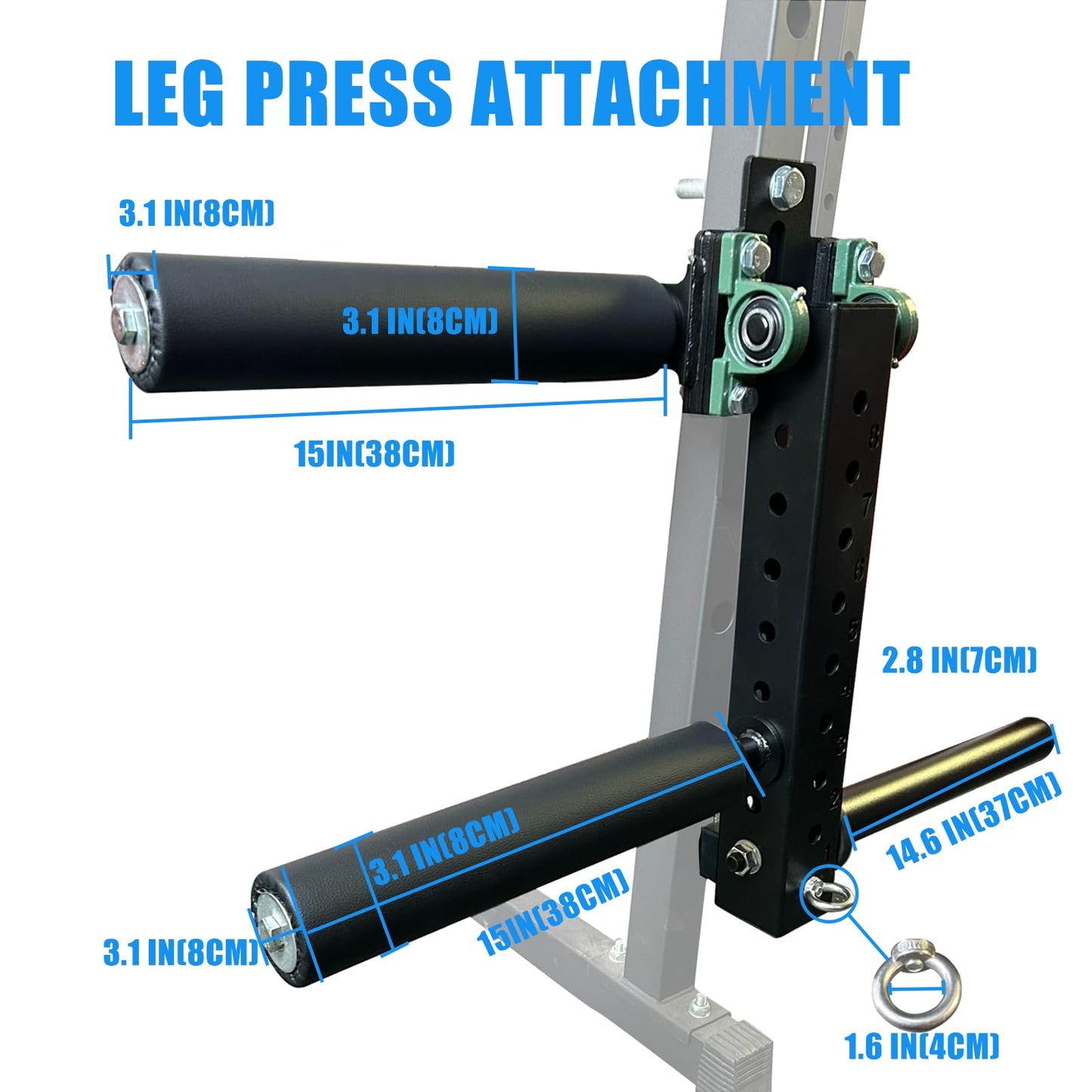 Power Rack Mounted Leg Extension & Curl Machine for Home Gym Equipment, Adjustable Leg Press Attachment for Lower Body Muscle Training (Style 1)