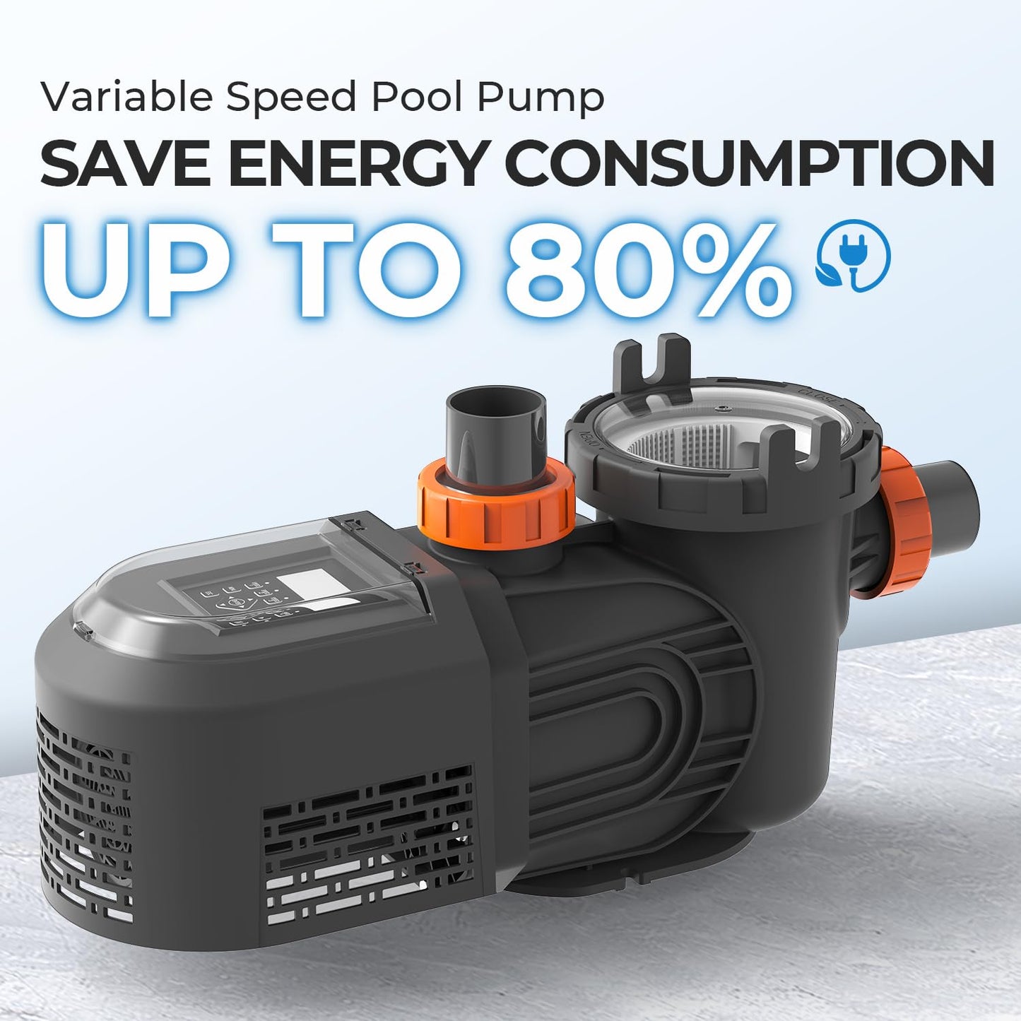 1.8 HP Variable Speed Pool Pumps,Self-Primming Above/Inground Pool Pump 9114 GPH with Timer 220-240V