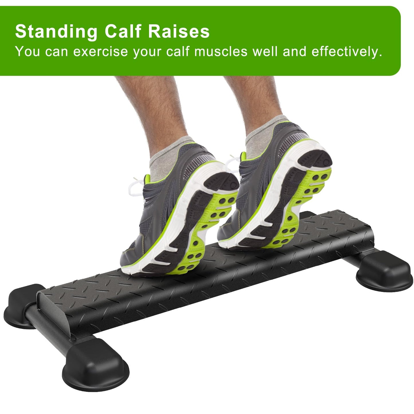 Lifeswell Steel Calf Raise Bar with Wider Anti-Slip Calf Raise Block, Rounded Edge Standing Calf Raise Machine for Calf Workout, Squat & Foot Stretch, 800 lbs Capacity
