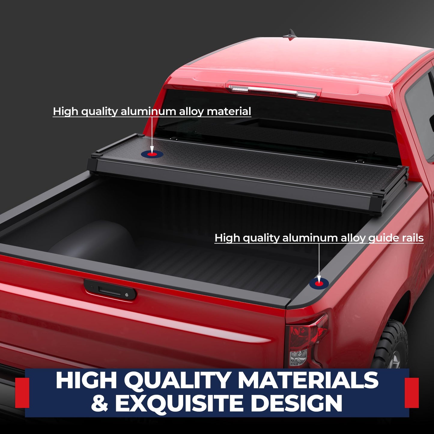 MOSTPLUS Tri-Fold Hard Truck Bed Tonneau Cover On Top Compatible for 2015 2016 2017 2018 2019 2020 2021 2022 2023 2024 2025 Chevy Colorado GMC Canyon Solid (5.2 FT Feet Bed)