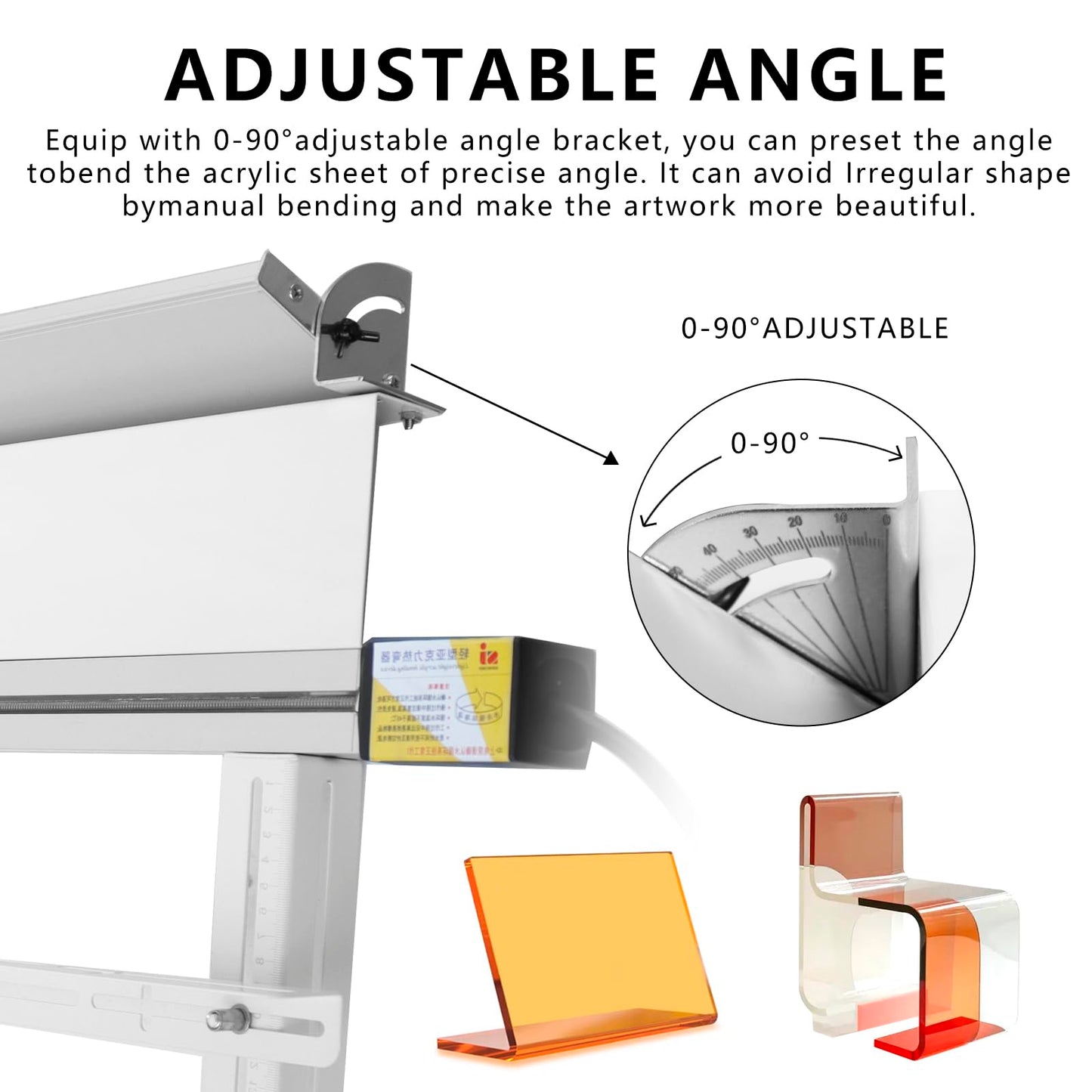 BOZHENYULEI 48inch/125cm Plastic Acrylic Bending Machine, 110V Acrylic Heat Bending Machine with Bracket Angle Adjustment PVC Bender, Acrylic PVC Bending Machine Glassiness Bender 1mm-6mm Thickness