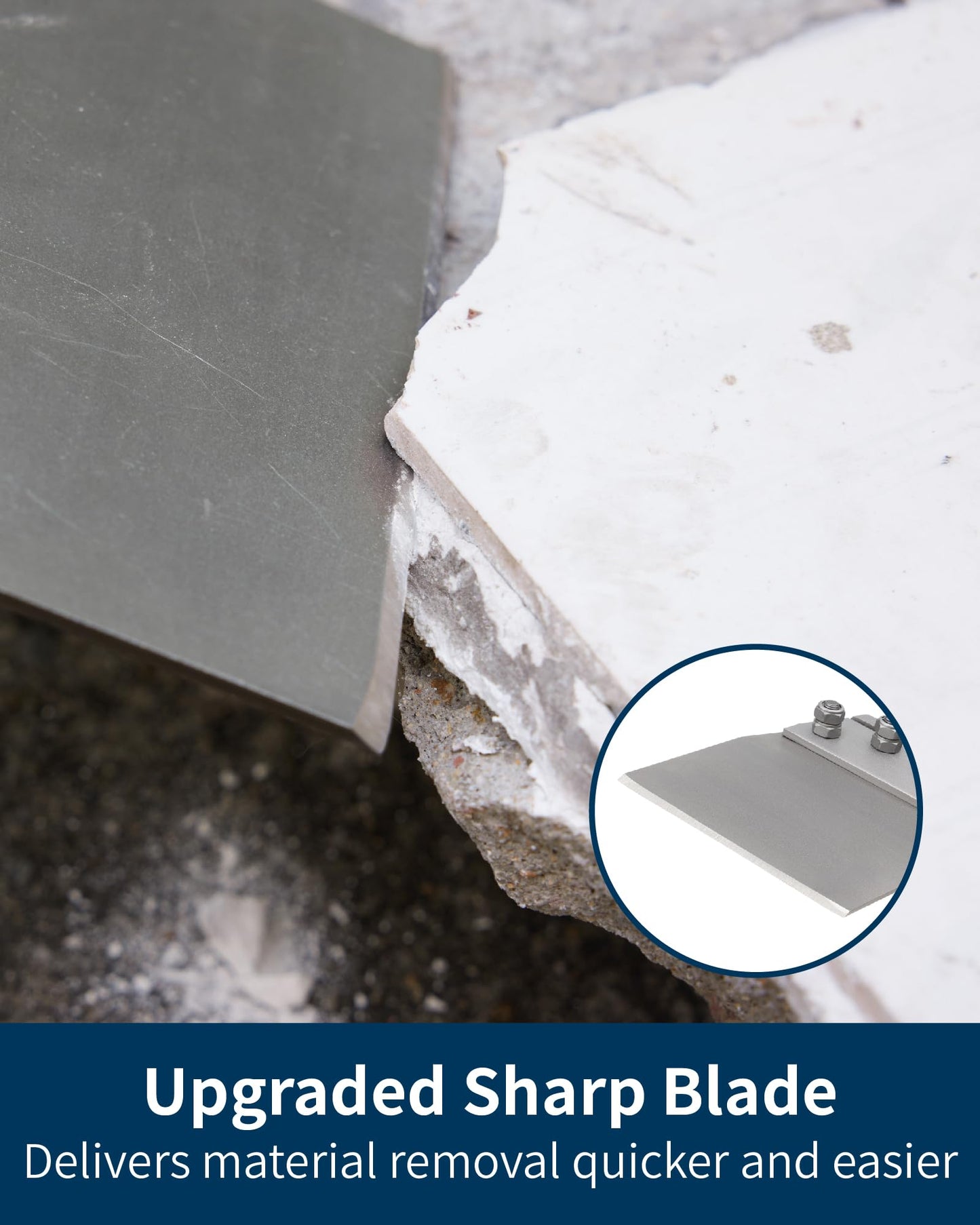 SDS Max Floor Scraper, Firecore 6 Inch SDS Max Thinset Removal Chisel Bits Scaling Chisel Tool, Rock Chisel Set 3PCS Masonry Chisel with Hand Guard Point Flat Cold Chisel for Concrete Stone Brick Tile