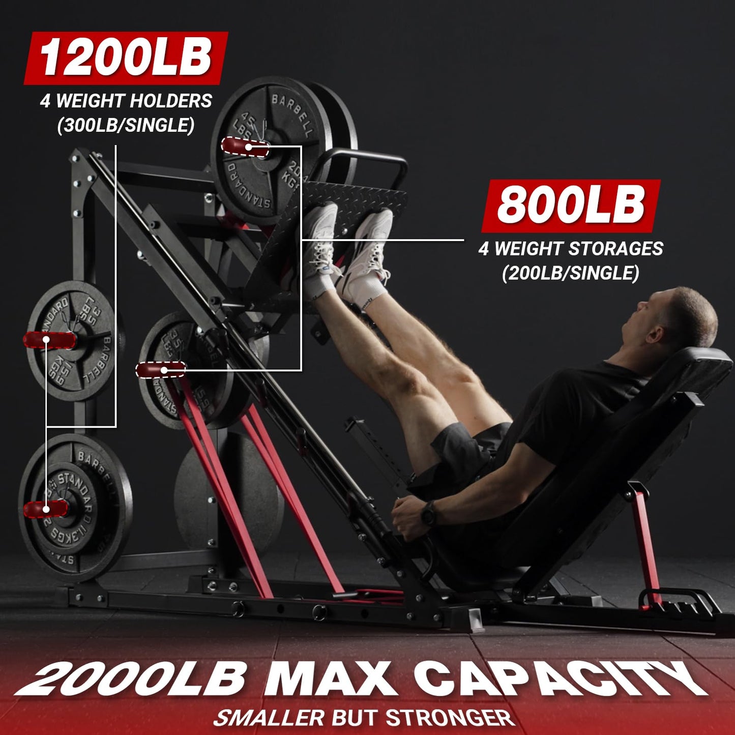Mikolo 45 Degree Leg Press Machine for Home Gym, Professional Lower Body Workout Machine for Fitness and Strength Training