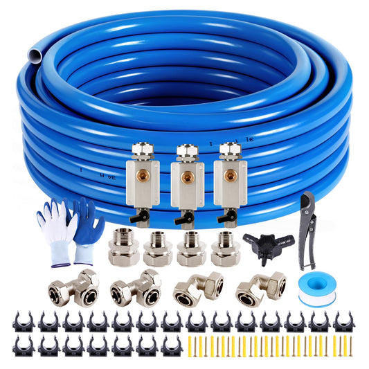 Shop Air line kit 3/4"×100'&200'&300' HDPE-Aluminum-HDPE Air Tubing Compressed Air Line Kit for Air Compressor Accessories Leak Proof&Easy to Install Compressed Air Piping System for Garage