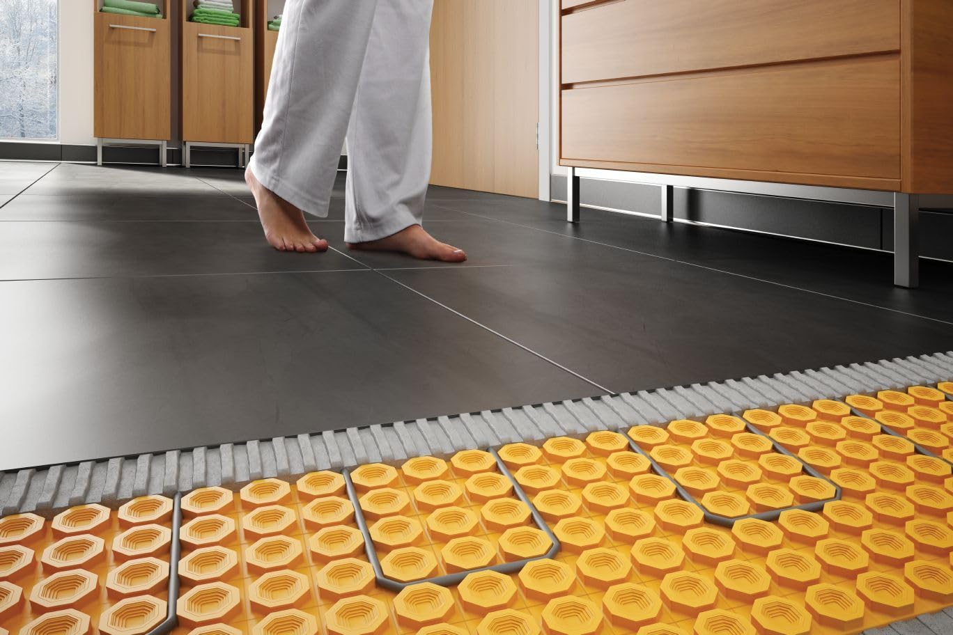 Schluter Ditra-Heat-E-HK Electric Floor Heating Cable Kit with Temperature Sensors - Ideal for Interior Tile Floors - Minimal EMF, Twisted Pair Cables, 120V, 70.5 Feet - DHEHK12021