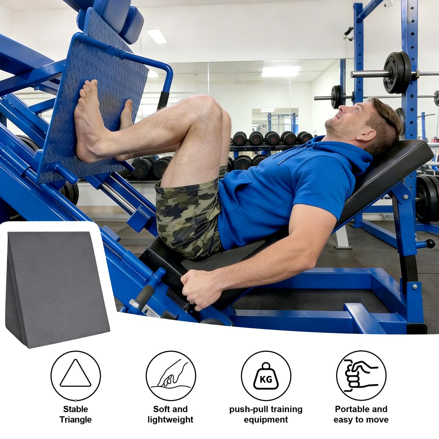 Anicuta Leg Press Machine Pad, Leg Press Attachment for Bench, Back and Knee Wedge Pads for Lumbar Support, Lightweight Cone-Shaped Fitness Equipment