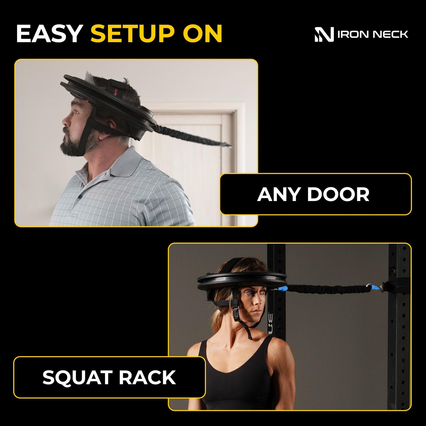 Iron Neck 3.0 - Advanced Neck Trainer, Strengthener, Exerciser, & Rehabilitation Device to Relieve Pain & Improve Posture - Workout & Strength Training Equipment, Home Gym Accessories for Men
