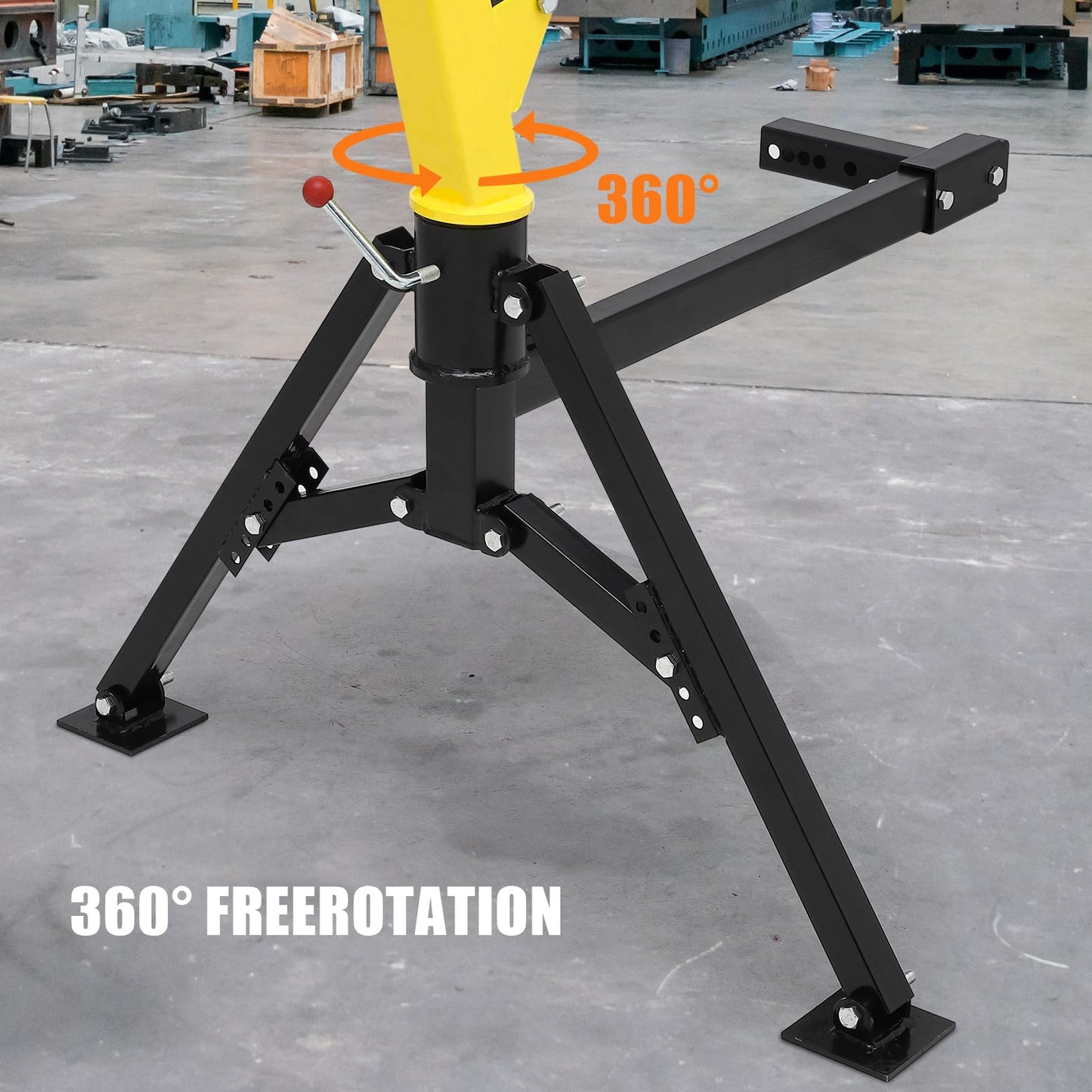 MERXENG Hydraulic Pickup Truck Crane, 1000 lbs Capacity, 360°Swivel, Hitch Mounted Crane with 3 Adjustable Capacities of 500 Lbs, 750 Lbs and 1000 Lbs for Lifting Goods in Construction, Industry