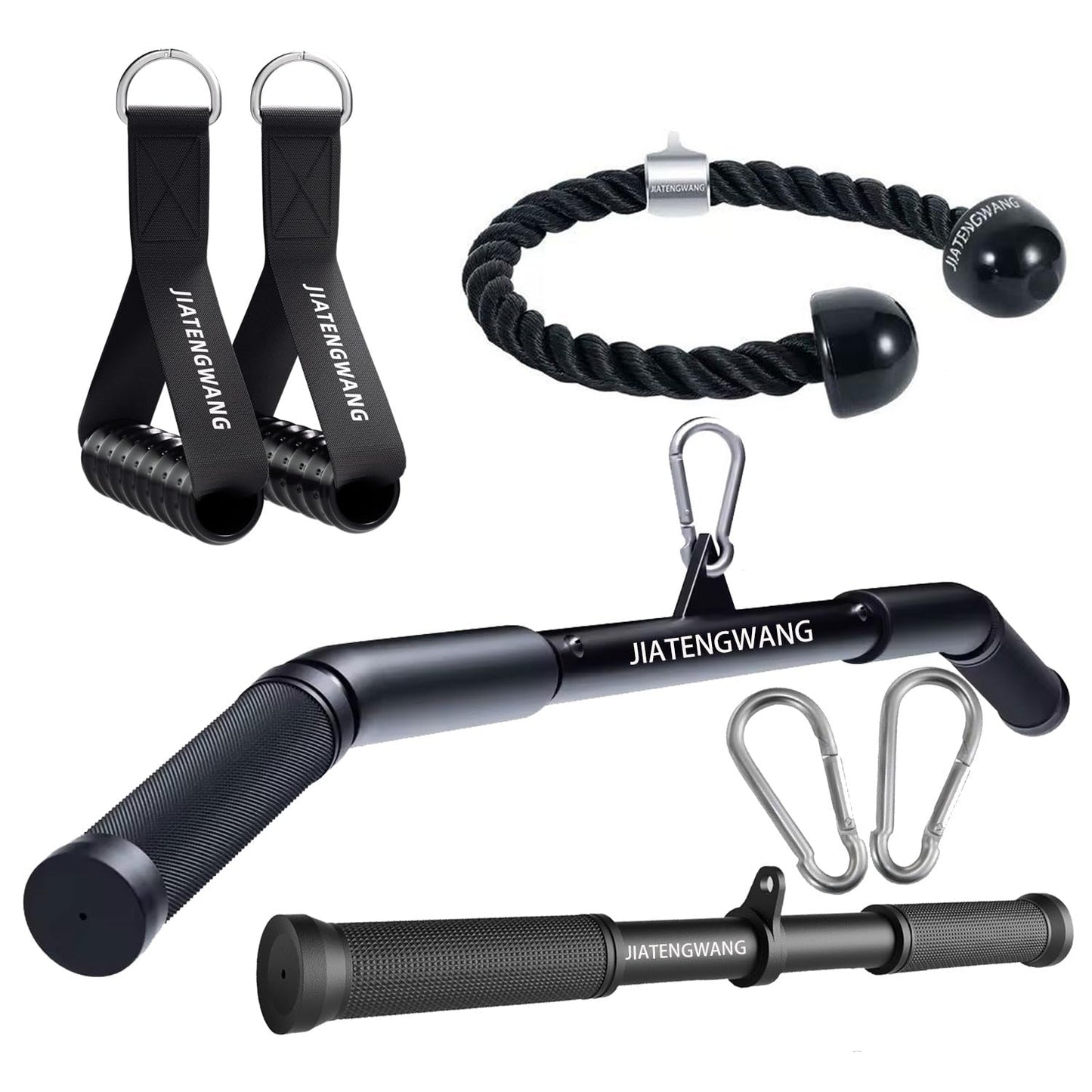 Cable Machine Attachments Home Gym, Triceps Rope, V Handle Cable Attachment,39inch LAT Pull Down Bar, Straight Rotaing Bar