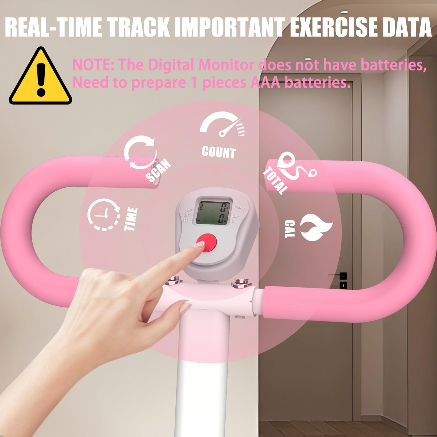 Zyerch Stair Stepper for Home, 265lbs Vertical Climber Machine for Full-Body Exercise, Resistance Home-Upgrade Climber Fitness Equipment with Stable Frame Adjustable Handlebar for Women Men, Pink