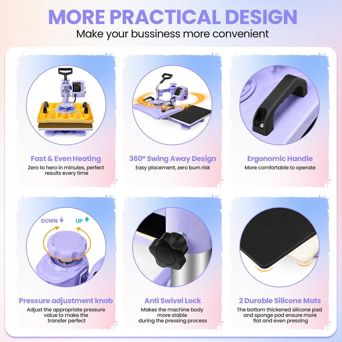 AKEYDIY Upgraded Heat Press Machine 8 in 1 Combo,Digital Multifunction Shirt Press Machine for T Shirts12 X15 Sublimation Machine 360-Degree Swing Away Dual-Tube Heating for DIY T-Shirts Cap & Mugs