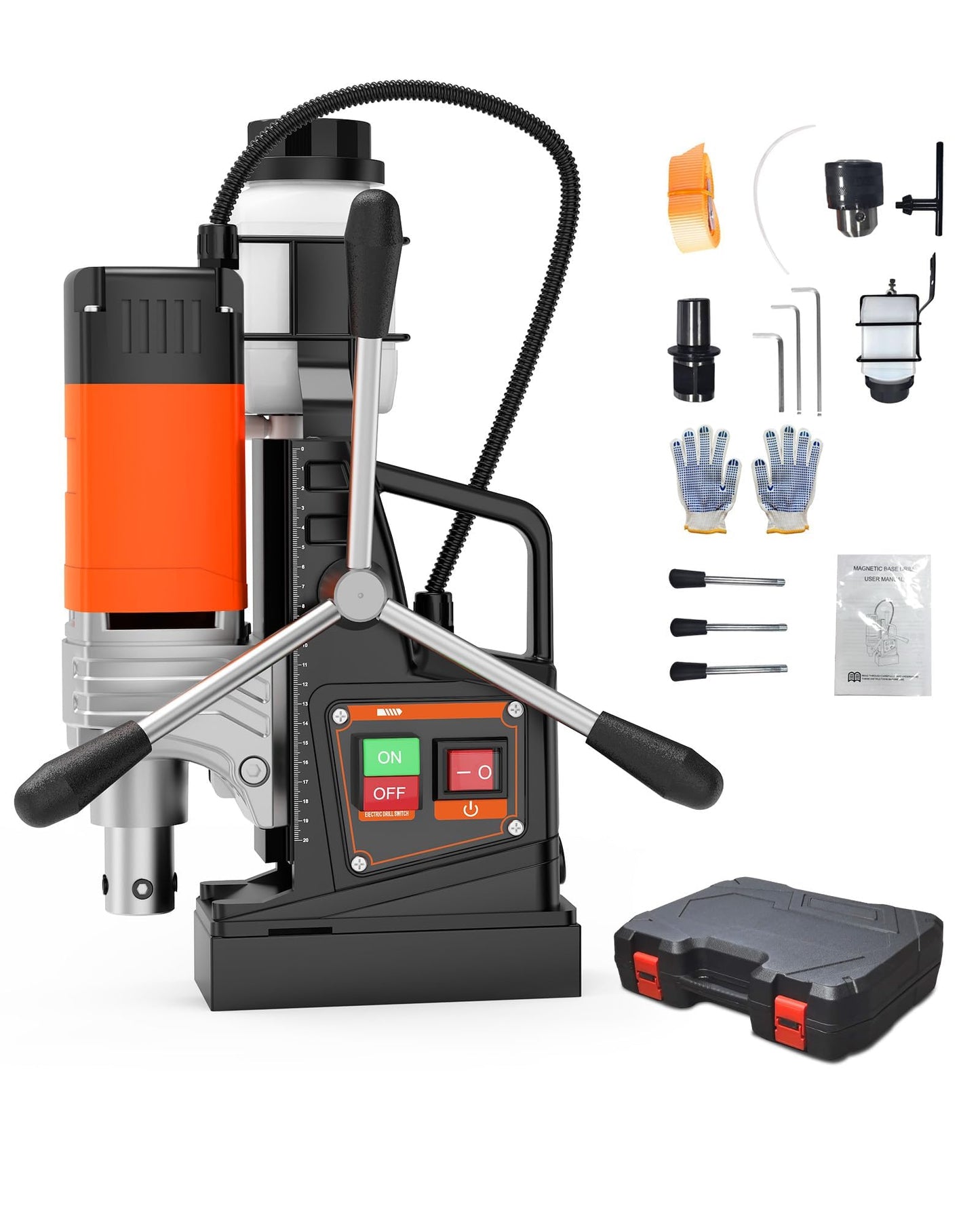 High-Power 1650W Magnetic Drill Press, 1.57" Max Boring, 810 RPM Mag Drill for Metal, Portable Electric Drill Press for Industrial & Home, Heavy-Duty Magnetic Drilling Machine