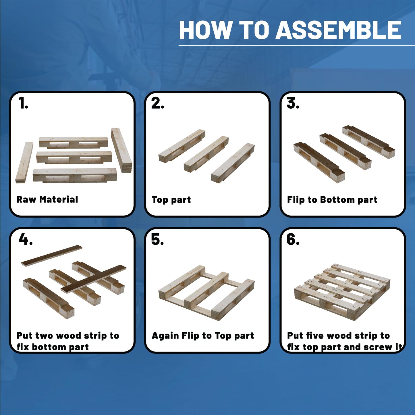 Greaton, 48x40x5 Wooden Pallet Kit, Heavy-Duty Industrial Grade Pinewood, Unassembled Flat-Pack, Stackable & Reusable, Lightweight Floor Pallet, Warehouse, Supermarket & Indoor Storage, 5-Pack