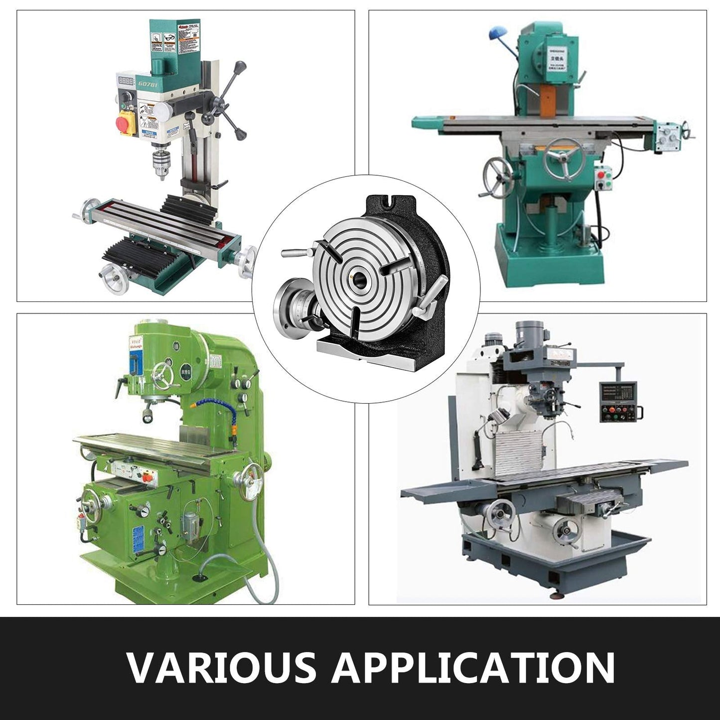 VEVOR Rotary Table 8 Inch/200 MM Horizontal Vertical Rotary Table 3-Slot Rotary Table for Milling Machine MT-3 Rotary Table for Milling 360 Degrees Precision Rotary Table