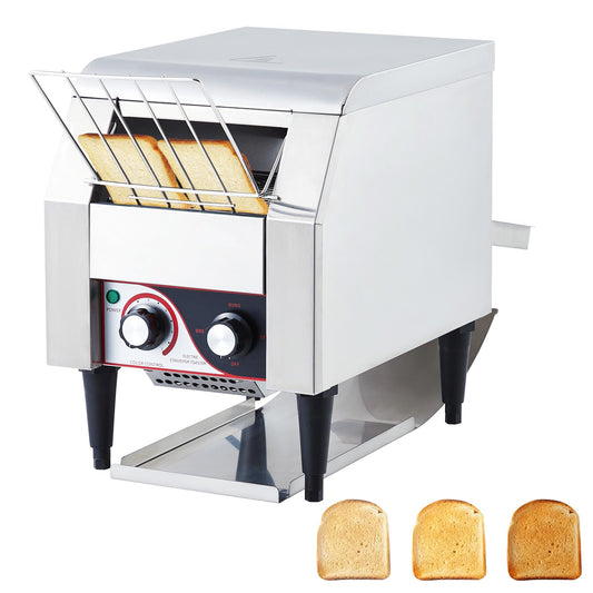 MERXENG Commercial Toaster Conveyor 300 Slices/H Heavy Duty Industrial Conveyor Toaster Stainless Steel Electric Oven with Dual Heating Tube 7-speed Adjustments for Bagel Croissant