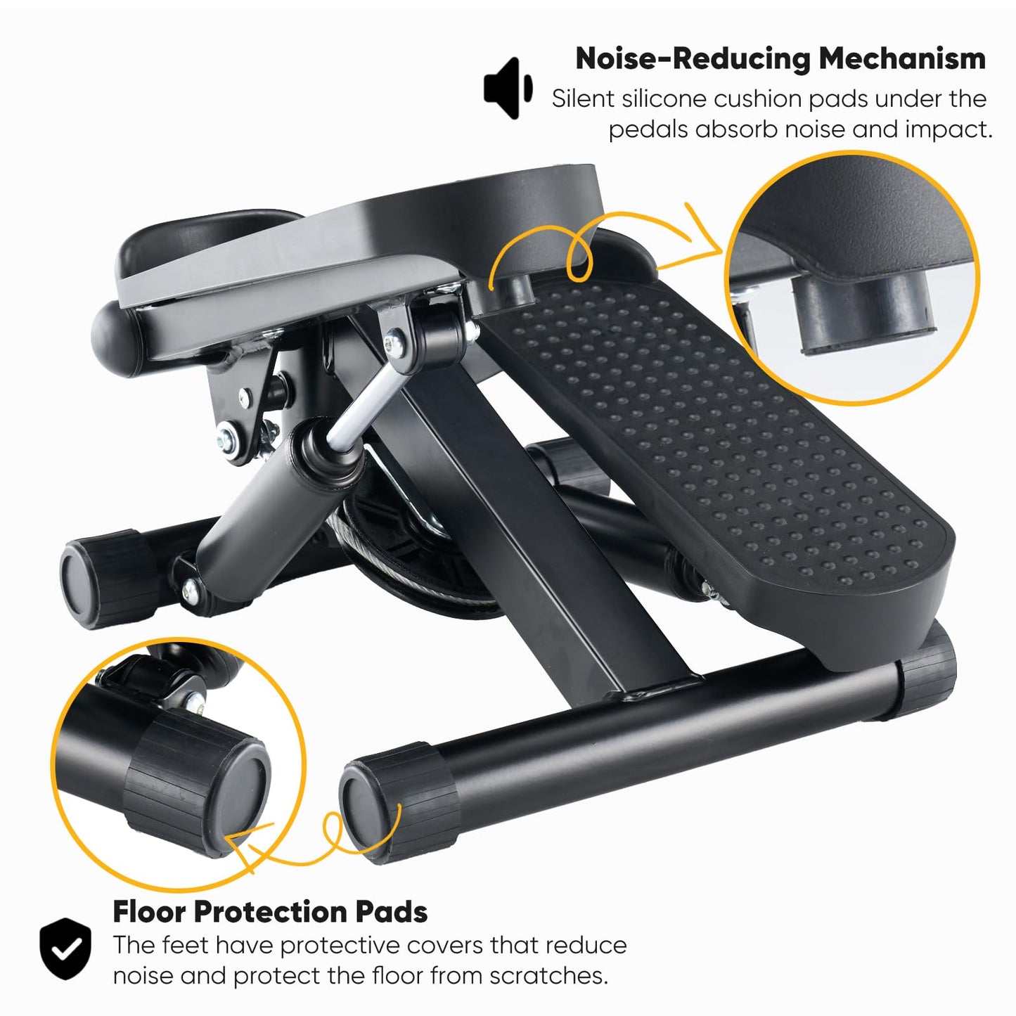NEWBULIG Mini Stepper for Exercise at Home Stair Step Machine for Indoor Fitness Portable Home Gym Stepper for Full Body Workout 300lb Weight Capacity