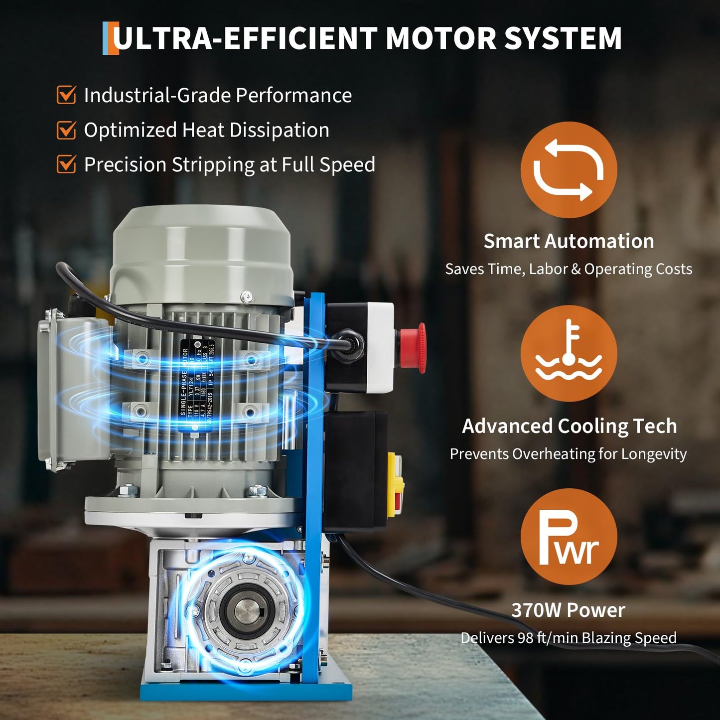Automatic Wire Stripper Machine, 370w 0.06" - 1.5" Electric Wire Stripping Machine, Cable Stripper for Scrap Copper Wire Cable Recycling， 370w 10 Channels 10 Blades with Transparent Panel