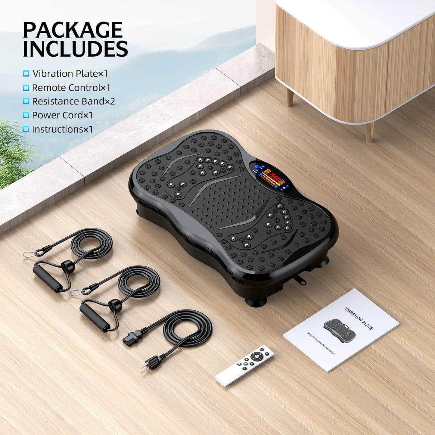 GMCXAX Vibration Plate Exercise Machine, Lymphatic Drainage Machine for Weight Loss, Lymphatic Drainage & Muscle Recovery, Multiple Speeds with Bluetooth & Remote, Max User Weight 330lbs, PureBlack