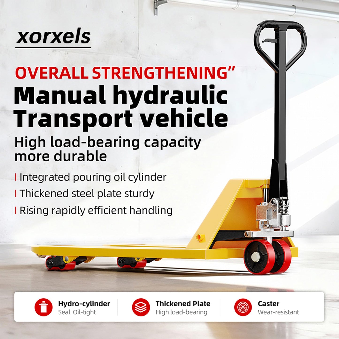 Manual Pallet Jack,Capacity Heavy Duty Hand Pallet Truck 22" x 47" Forks,Industrial Grade Hydraulic High Lift Pallet Jack for Warehouse Material Handling (6600lb Polyurethane casters)