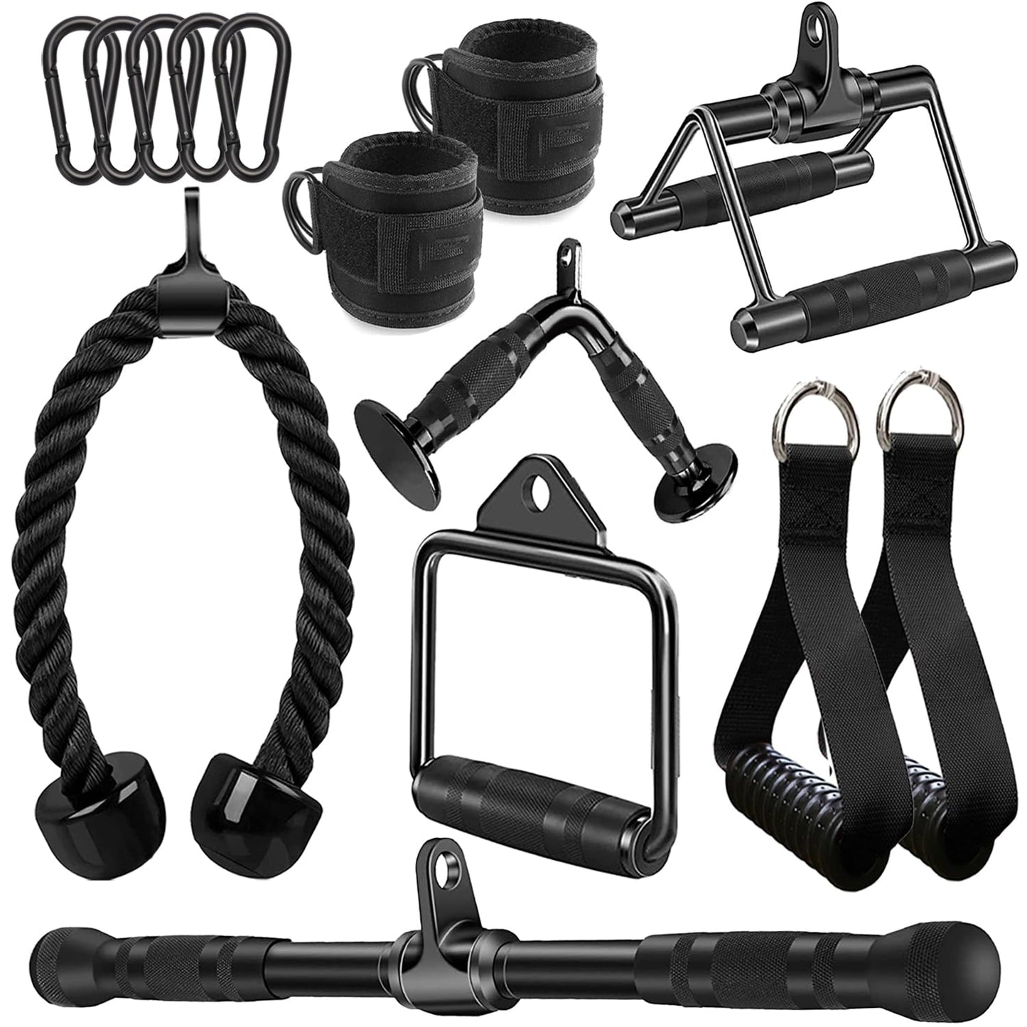 WNOEY Solid Cable Machine Attachment, Cable Attachments for Gym, Gym Cable Attachments, Cable Machine Attachments Set