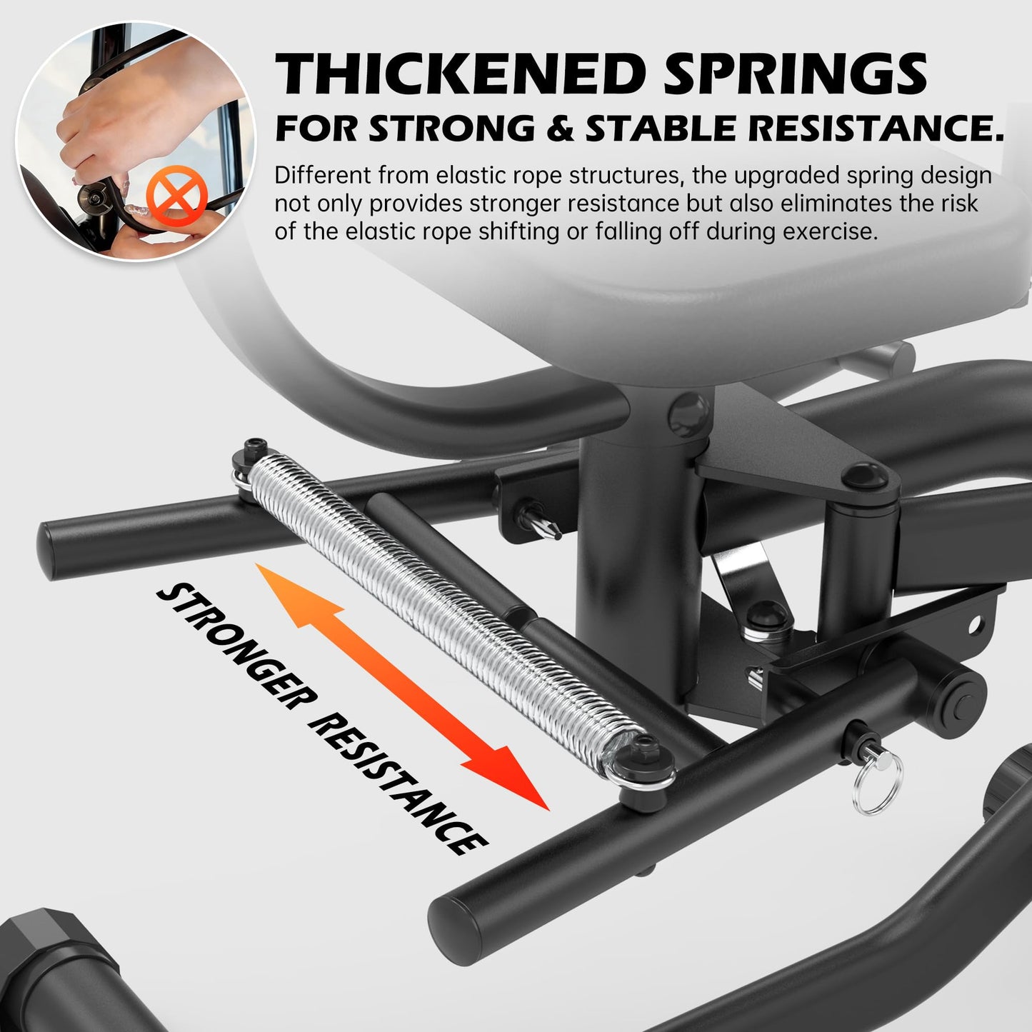 Leikefitness Hip Abductor and Thigh Exercise Machine, Compact Glute Trainer with Thickened Spring, Adjustable 360-Degree Leg Pads for Home Gym Workouts