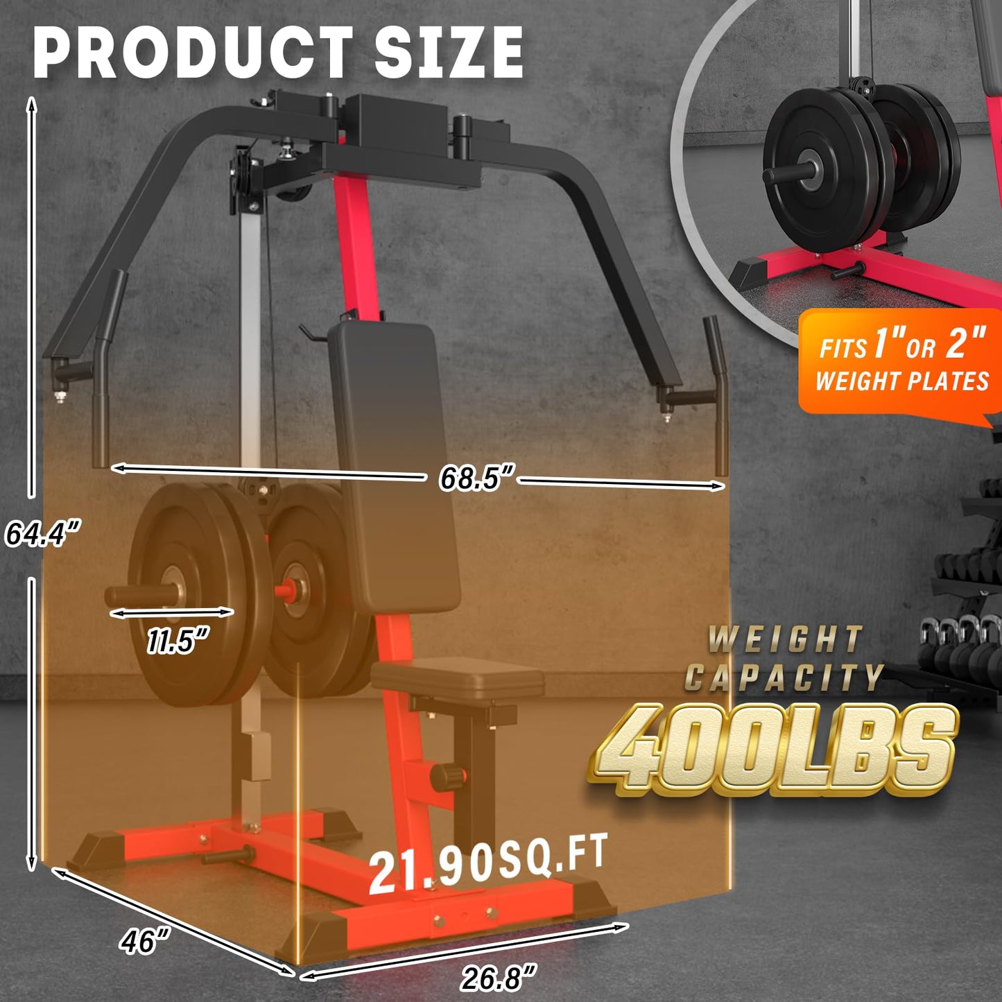 Chest Fly Machine, PEC Deck Fly and Reverse Delt Machine, 450lbs Adjustable Upper Body Workout Equipment for Home Gym, Chest and Shoulder Press for Pectoral and Rear Deltoid Weight Machines for Home