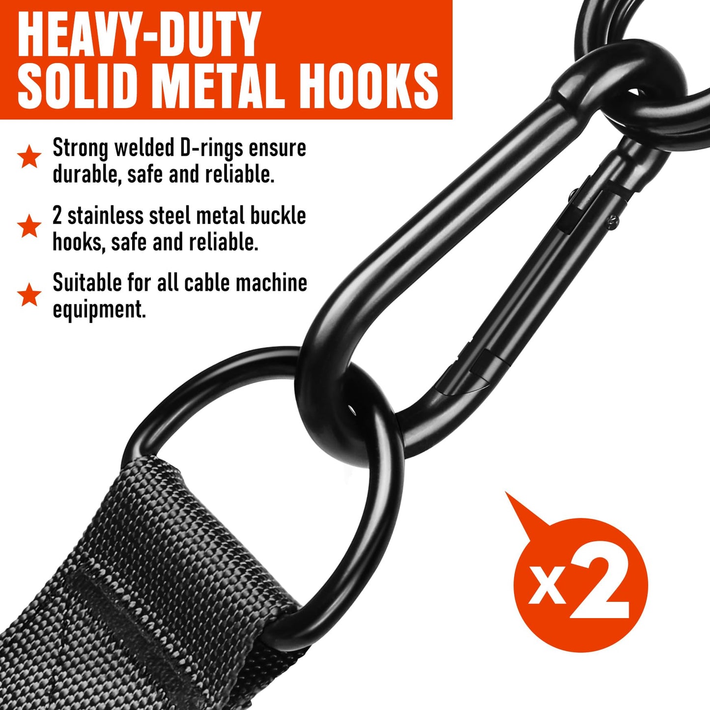 Heavy Duty Exercise Handles, Gym Cable Handles for Cable Machine Attachments, D Handle Cable Attachments, Handles for Resistance Bands, Workout Accessories, Fitness Equipment for Home Gym