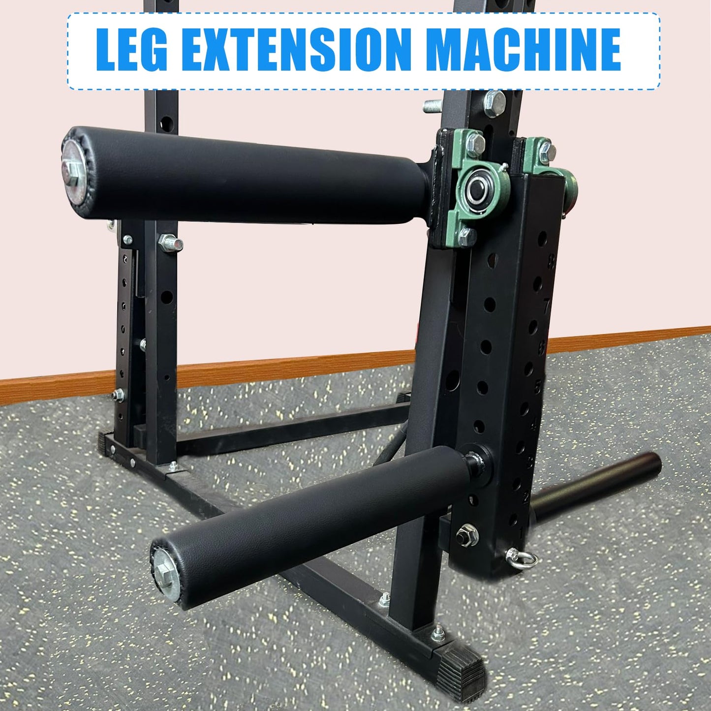 Power Rack Mounted Leg Extension & Curl Machine for Home Gym Equipment, Adjustable Leg Press Attachment for Lower Body Muscle Training (Style 1)