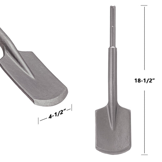 Berserker 16-Pound SDS-Max Demolition Jack Hammer with SDS Max Clay Spade, 4-1/2" x 18-1/2" Steel Shovel Bit