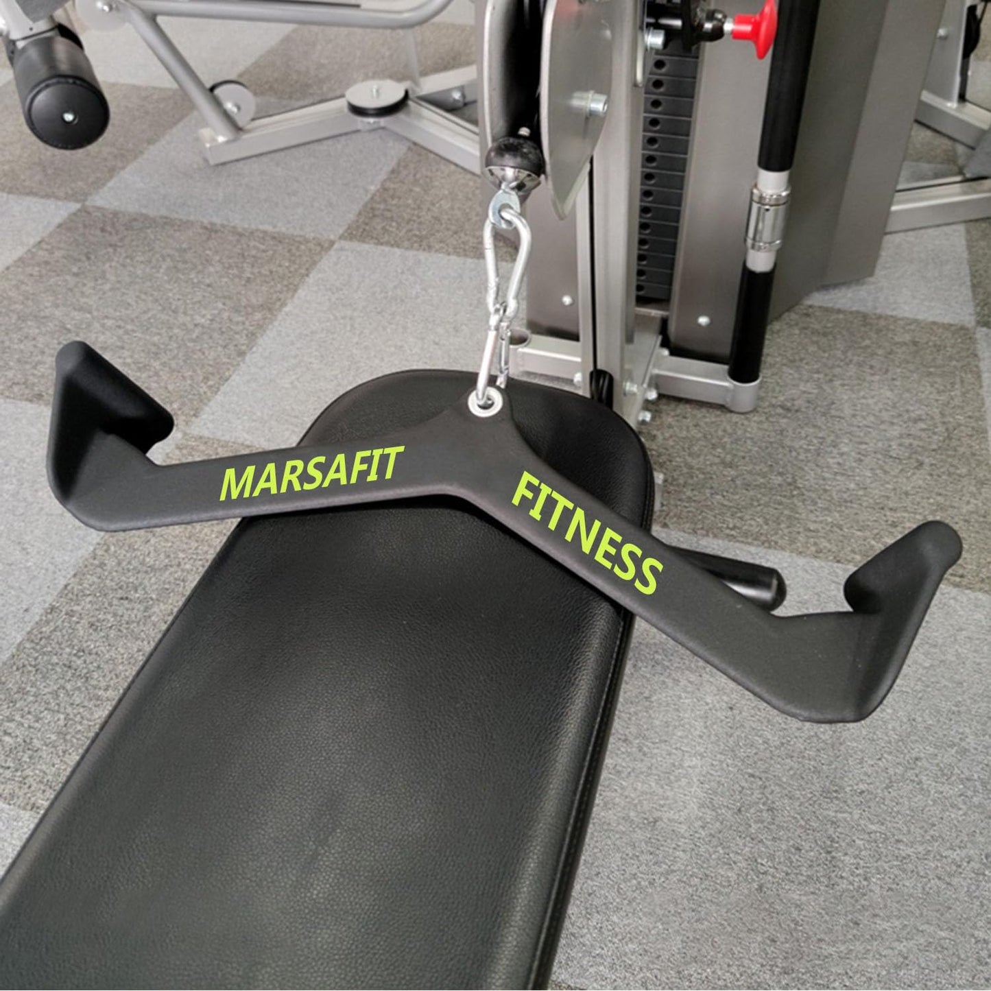 Home Gym Fitness Rowing T-bar V-bar Pulley Cable Machine Attachments, Bicep Curl Tricep Lat pulldown Bar Back Strength Training Handle Grips Lat Pull Down Bar Press Down Exercises (Length 19")