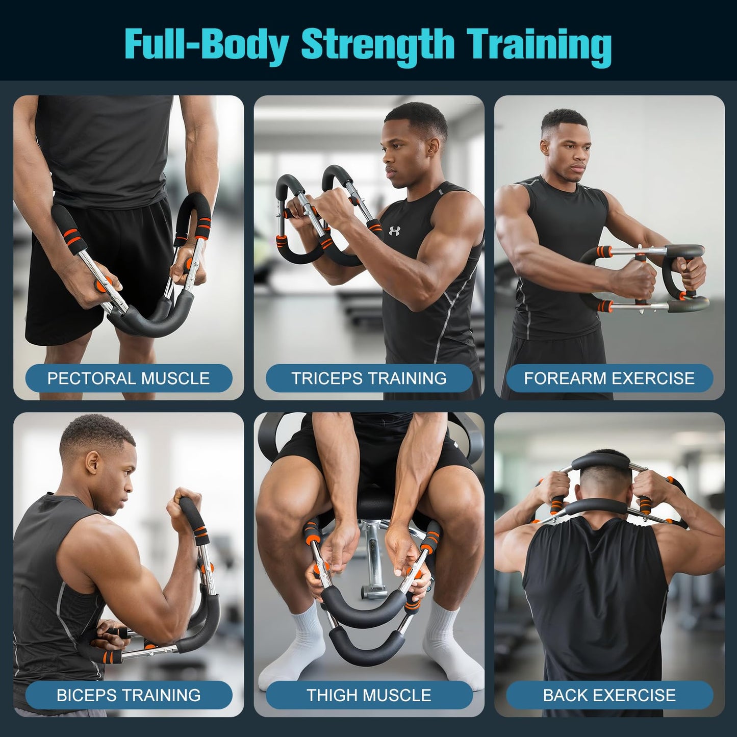 Relife Twister Arm Trainer,40-130lbs Arm Trainer for Forearms & Chest Muscle Training Workout,Adjustable Spring Resistance Chest Exercise, Portable Home Gym Strength Equipment for Men & Women