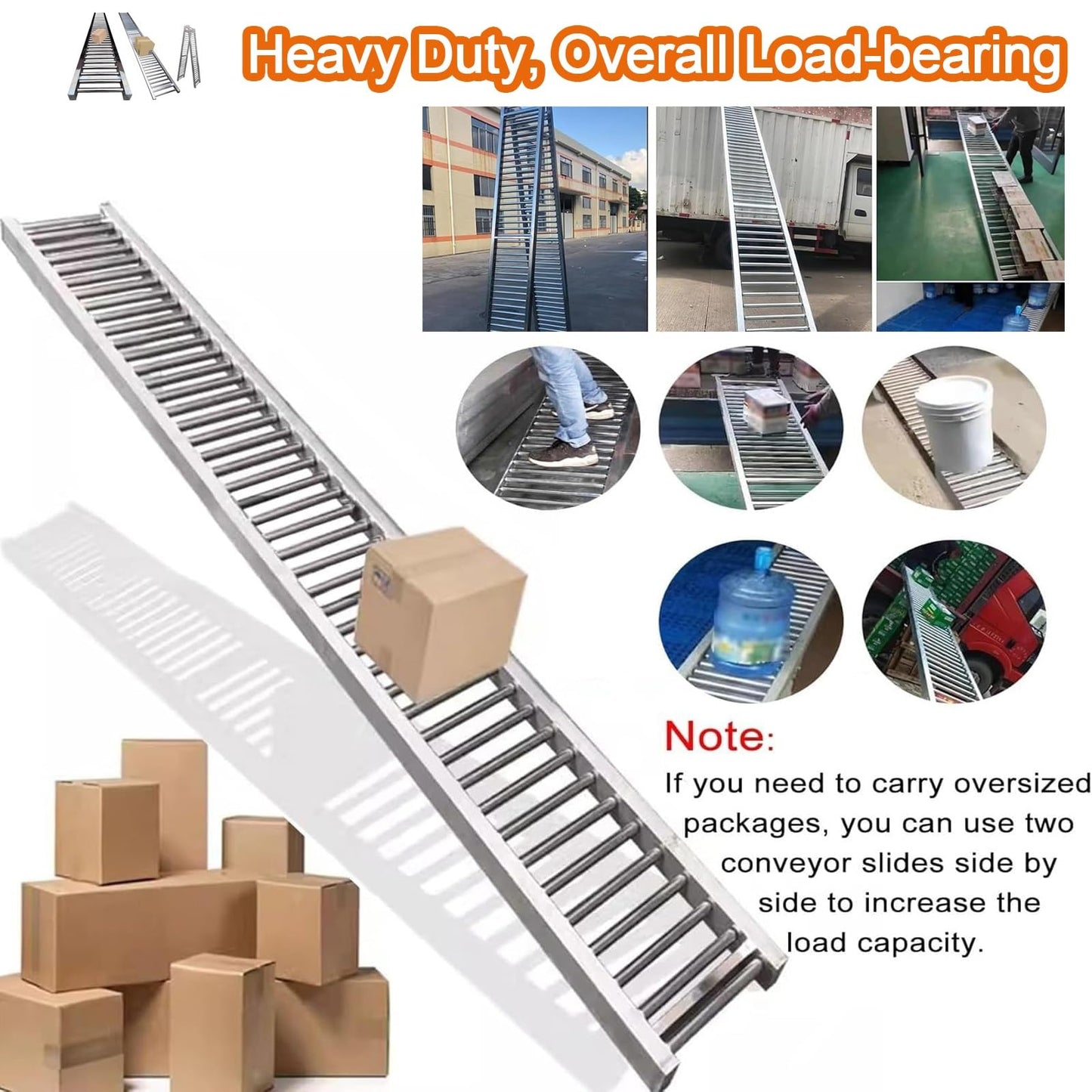 Adjustable Heavy Duty Collapsible Gravity Conveyor Roller for Warehouse Unloading, 3.3-33ft Length, 16in Width, 9.8ft Stand, Ideal for Material Handling Solutions