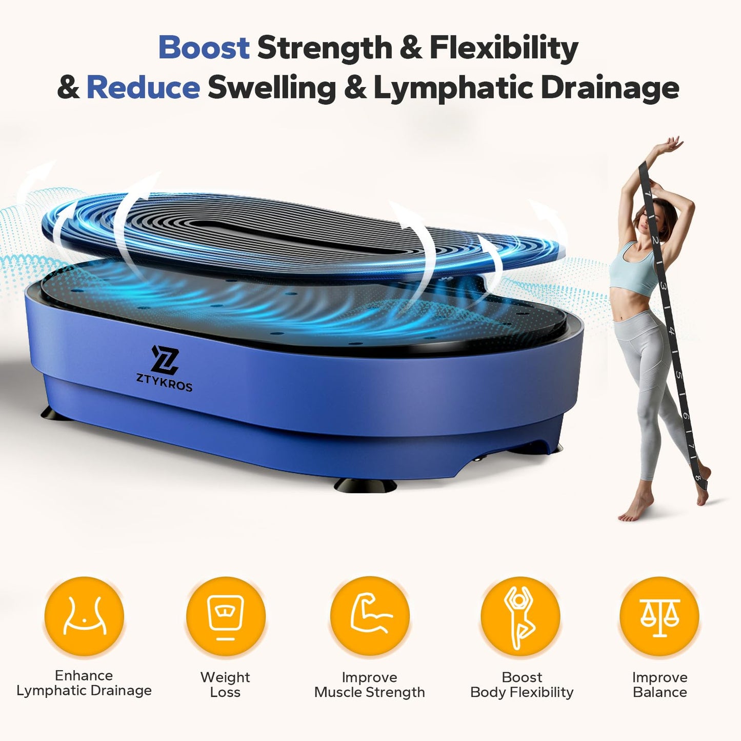Vibration Plate Exercise Machine, Vibration Plate for Lymphatic Drainage Vibrating Plate with Loop Bands, Whole Body Vibration Plates for Weight Loss Enlarged Panel 99 Speeds 660 LBS Workout