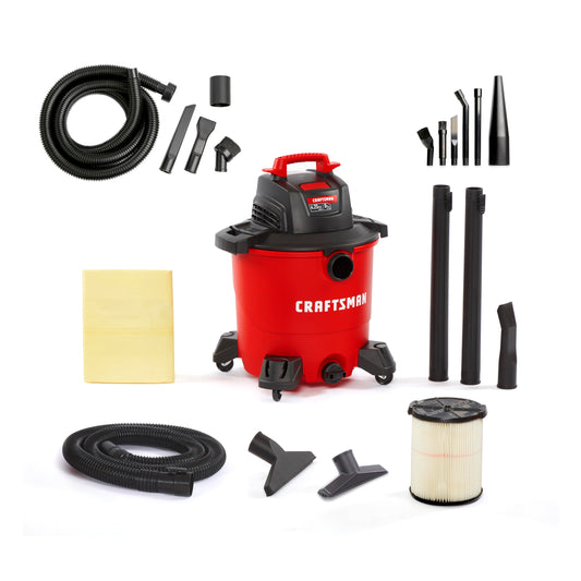 CRAFTSMAN CMXEVBE17590 9 Gallon 4.25 Peak HP Wet Dry Vac, Portable Shop Vacuum Wet and Dry with Filter, Dust Bag, Hose, Car Cleaning Kit and Micro Cleaning Kit for Home and Garage Cleaning