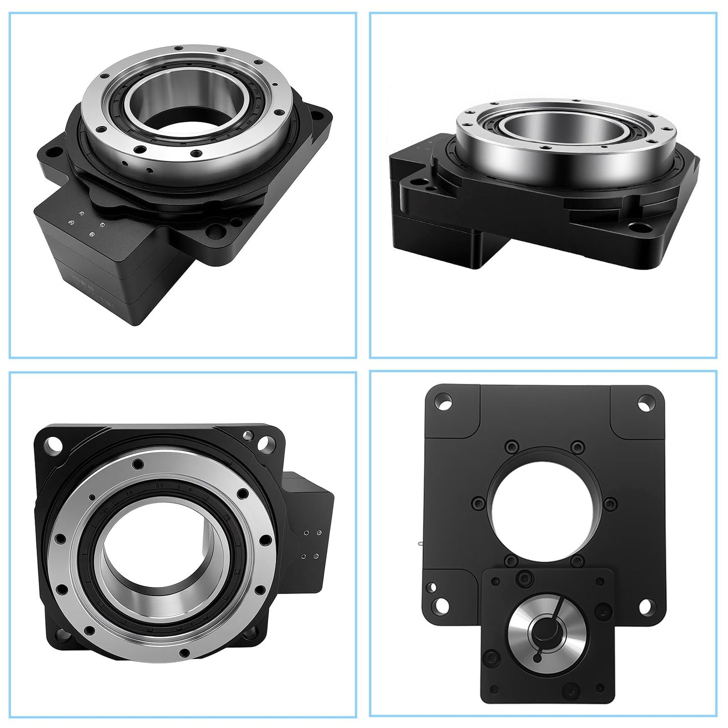 Hollow Rotary Table 130mm 10:1 Ratio with Closed Loop NEMA 23 Stepper Motor Driver Kit 45kg Load Capacity High Precision ≤1 Arcmin Speed Reducer for Indexing Table Automation Robotic Assembly