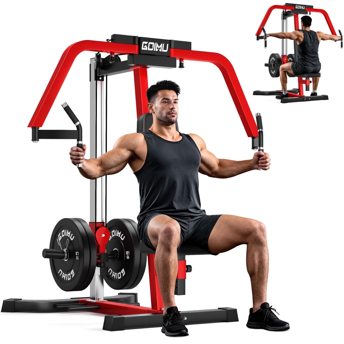 GOIMU Chest Fly Machine, CF01 PEC Fly and Reverse Delt Machine, Adjustable Upper Body Workout Equipment for Pectoral and Rear Deltoid, Chest Machine with Band Pegs for Home Gym