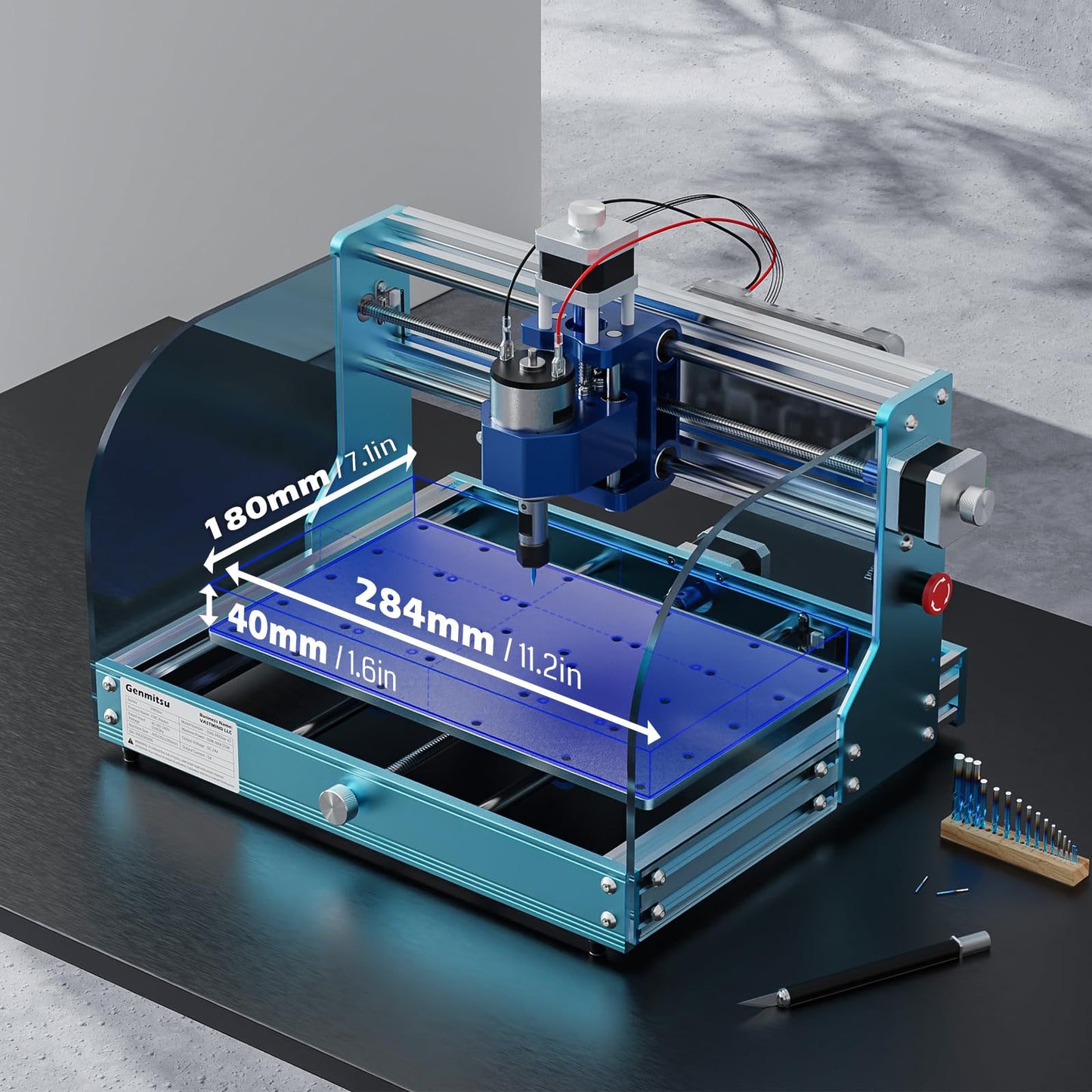 Genmitsu 3018-PROVer V2 CNC Milling Machine, Desktop CNC for Beginner + CNC MDF GRID Spoilboard 300 x 180 x 12mm (11-4/5''x 7''x 1/2''), M6 Holes (6mm), Screws and Nuts Included