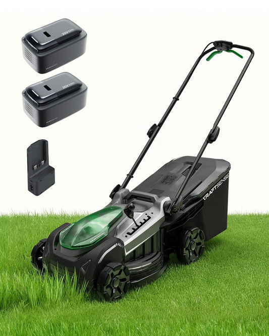18" Electric Lawn Mower, 40V Cordless Lawn Mower with 2x8.0Ah Batteries & Charger, Brushless Motor, 2-in-1 Mulching & Bagging, 6-Position Height Adjustment, for Medium Yards