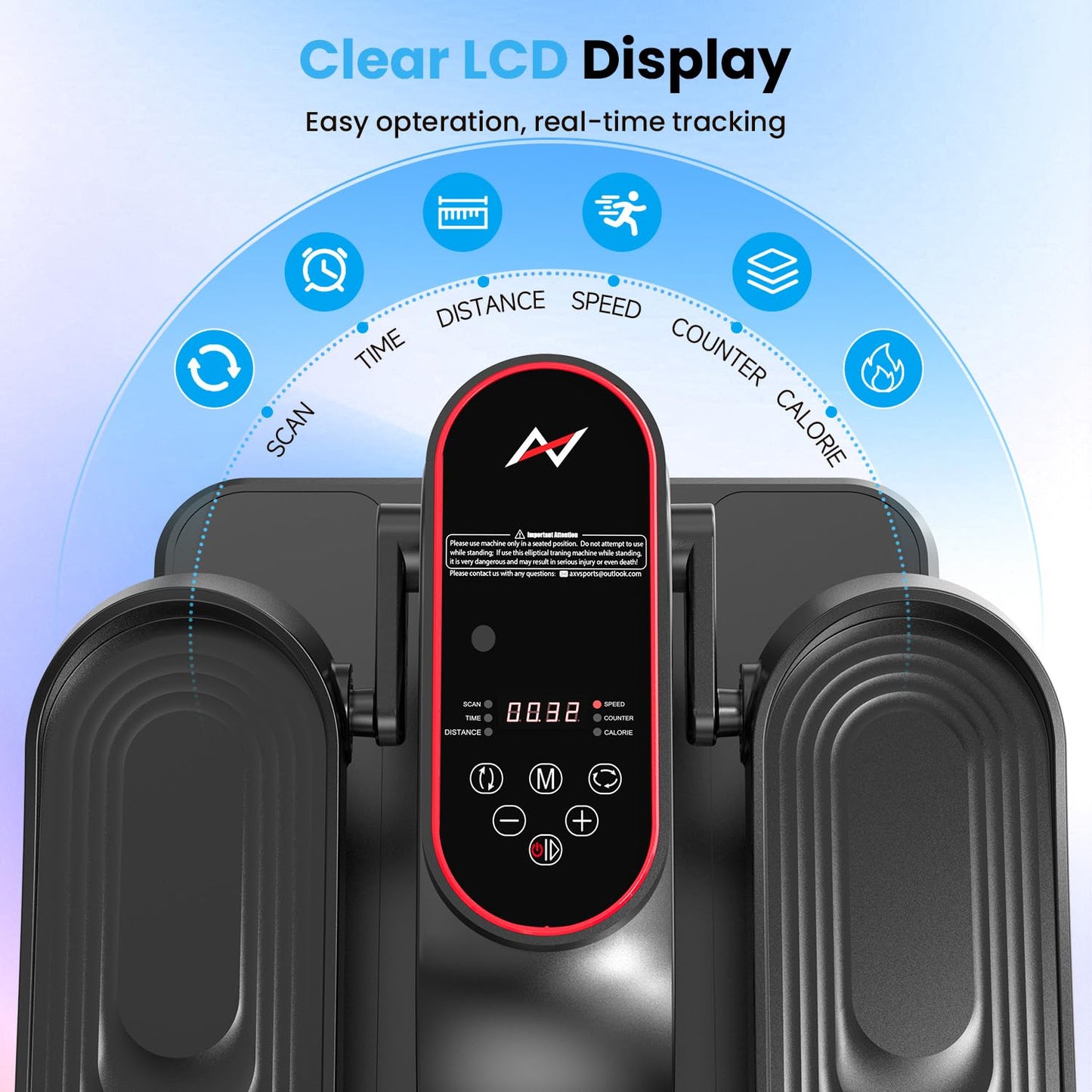 AXV Under Desk Elliptical Exercise Machine,Electric Ellipse Leg Exerciser As Seen On TV,Training Machines While Sitting for Seniors Home,Portable, Quiet, with Remote Control