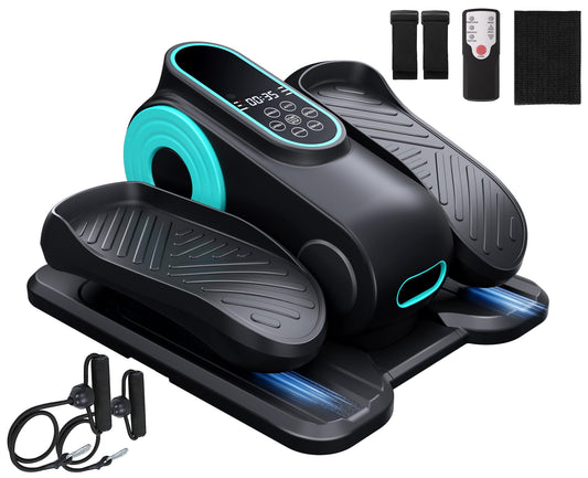 Under Desk Elliptical Machine,Electric Elliptical Leg Exerciser for Seniors with 12 Adjustable, Portable Quiet Elliptical Exercise Machine, Seated Pedal Exerciser with Resistance Band Quiet & Portable