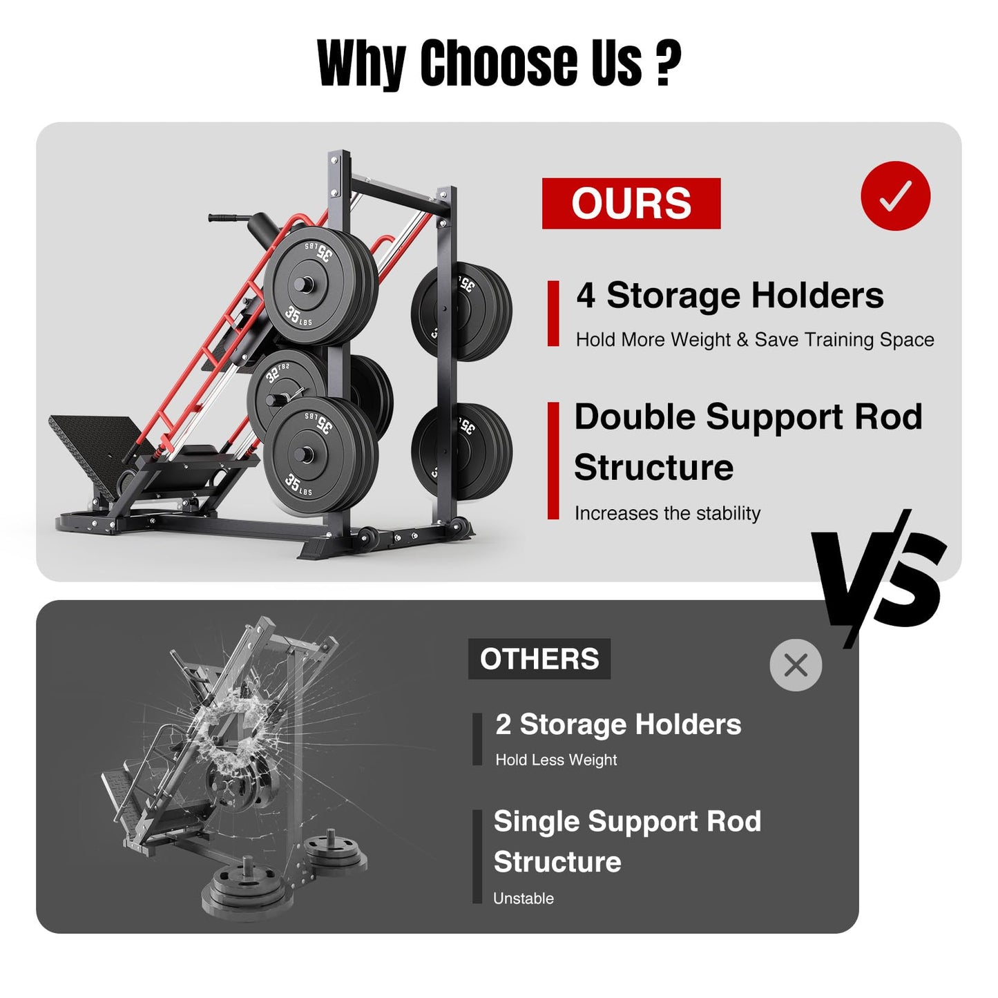 Dripex Leg Press Hack Squat Machine Combo for Home Gym, Adjustable Leg Press Machine for Full Lower Body Workout, Upgraded Leg Press with Transport Wheels and Weight Storage,Weight Plates Not Included