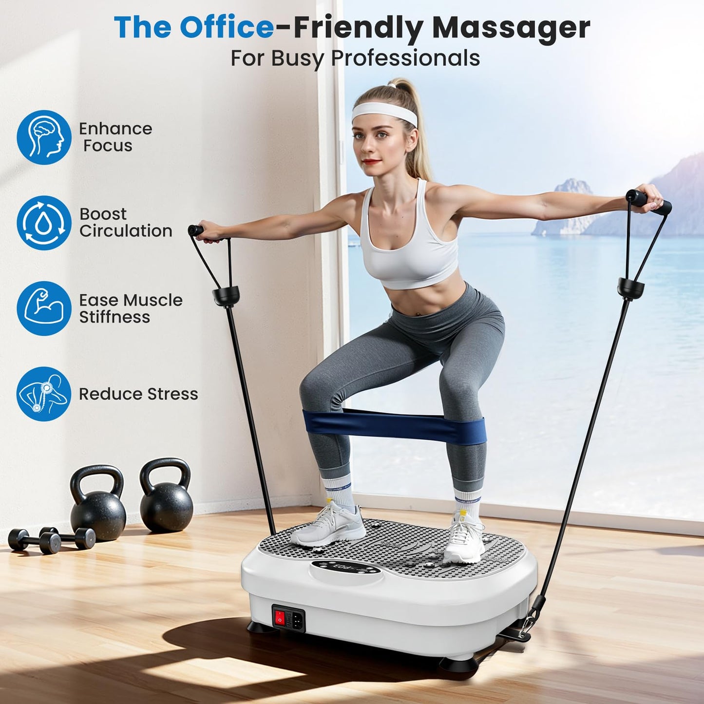 NISILIN Vibration Plate Exercise Machine for Lymphatic Drainage with 200 Levels, Whole Body Fitness Workout Equipment Stand Shake Board Sport Gym for Weight Loss Fat Burner for Women Men (White)