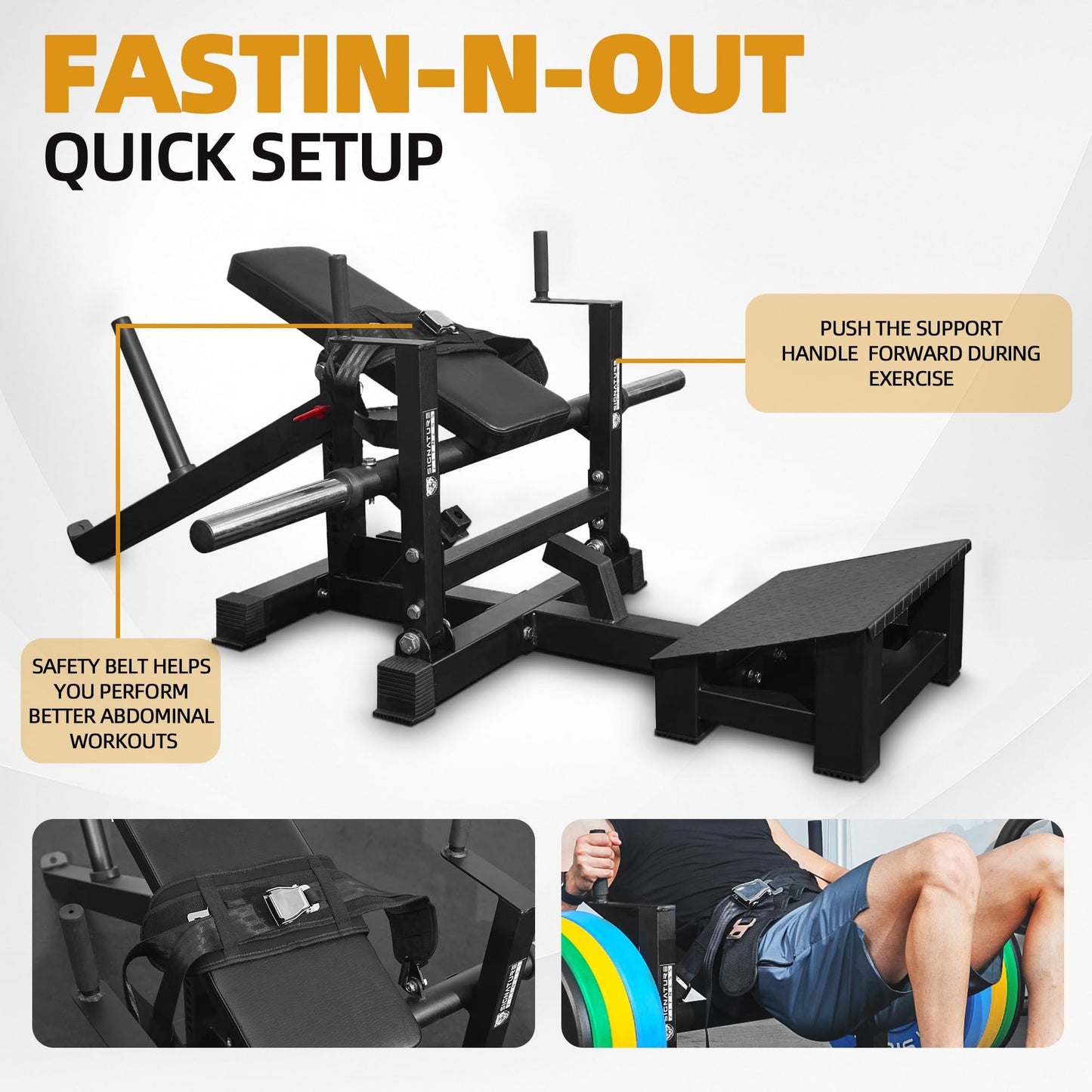 Signature Fitness Glute Bridge Plate-Loaded Hip Thrust Machine for Butt Shaping and Building Glute Muscles,1nd Generation