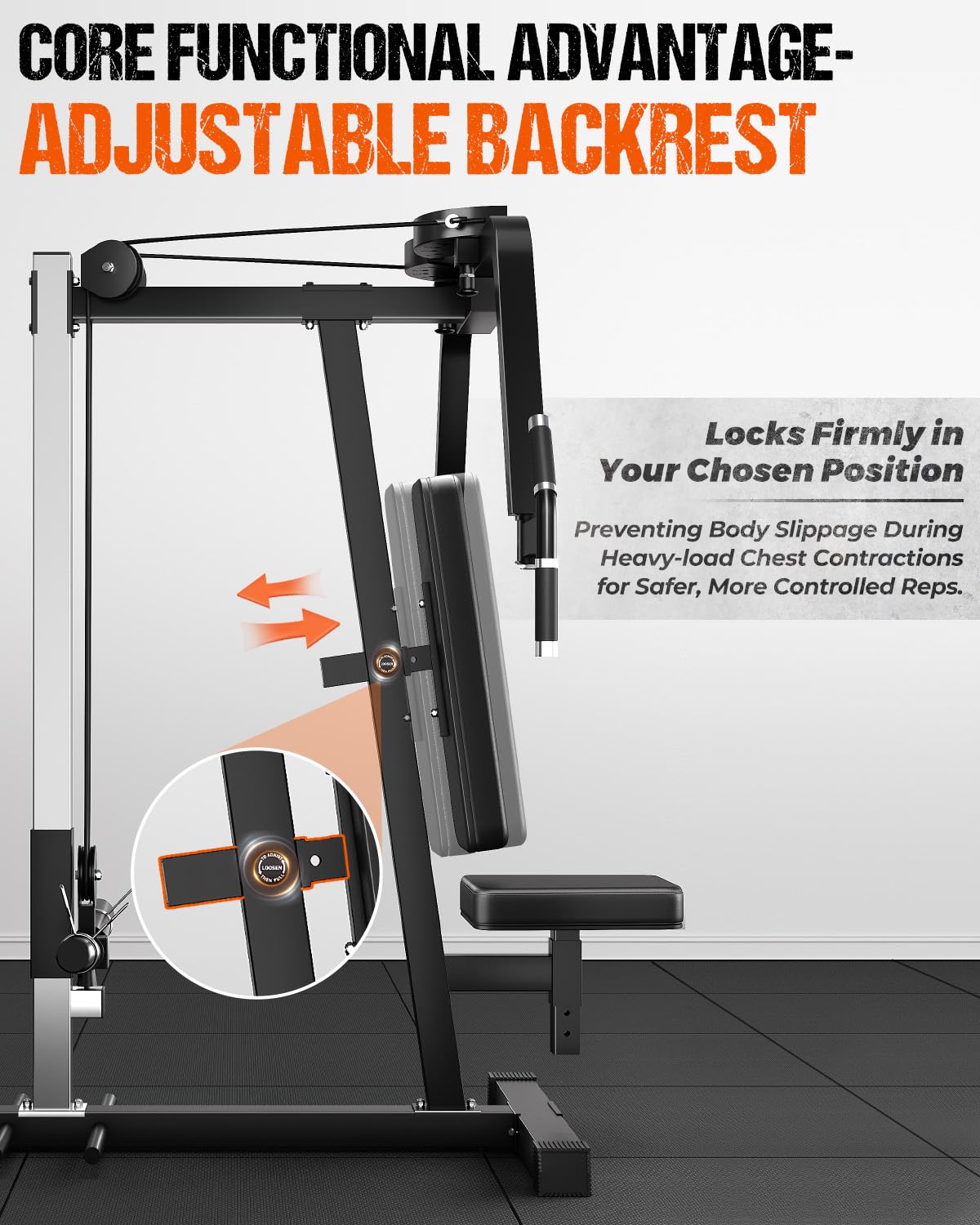 GOIMU Chest Fly Machine, CF01-PRO PEC Fly and Reverse Delt Machine, Upper Body Workout Equipment with Adjustable Backrest for Pectoral and Rear Deltoid, Chest Training Machine for Home Gym