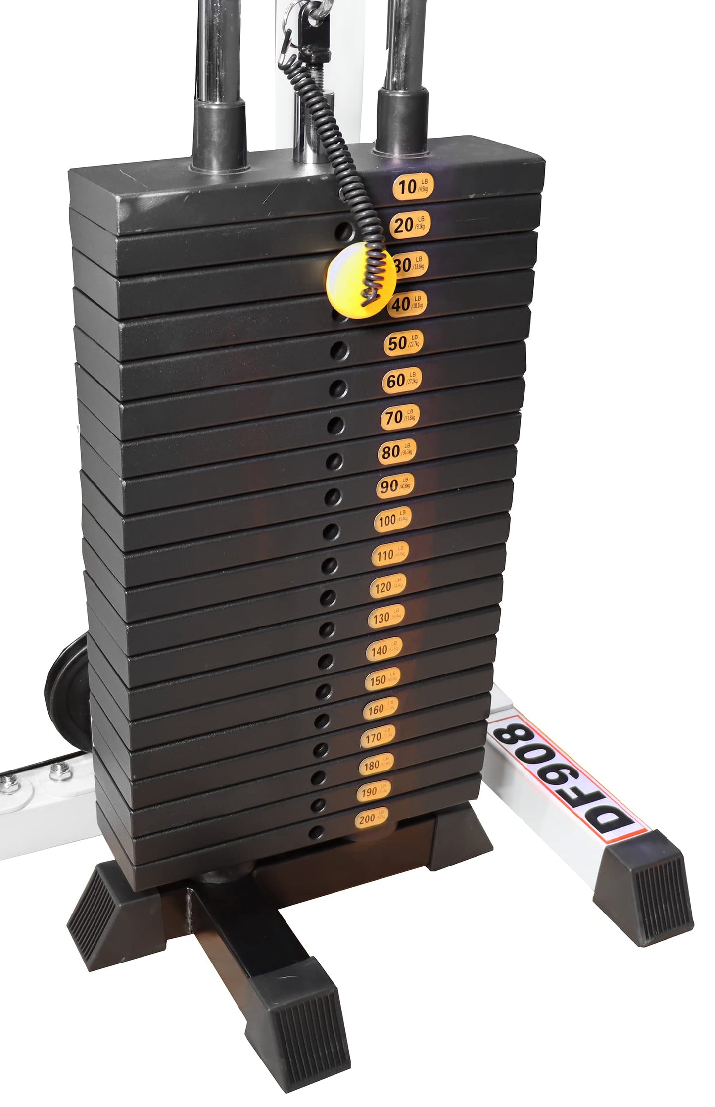 DF908 Heavy Duty Stack Loaded LAT Machine by Deltech Fitness- 200 lb Weight Stack