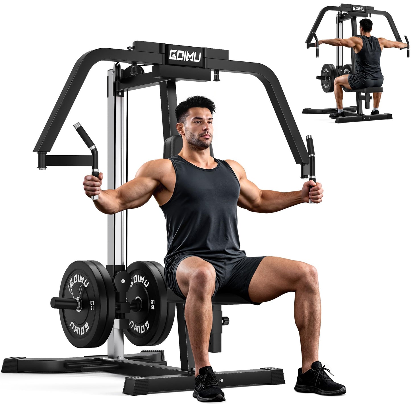 GOIMU Chest Fly Machine, CF01 PEC Fly and Reverse Delt Machine, Adjustable Upper Body Workout Equipment for Pectoral and Rear Deltoid, Chest Machine with Band Pegs for Home Gym