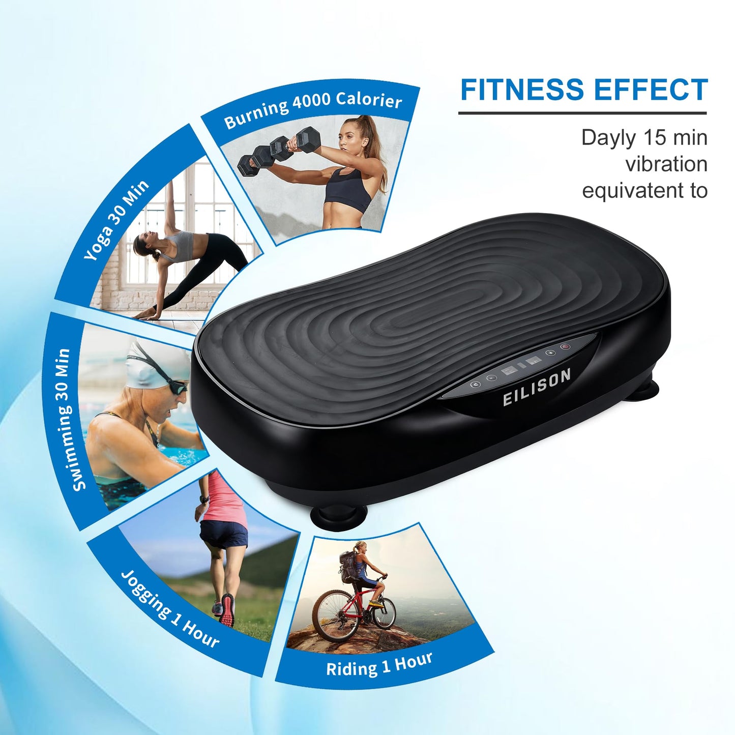 EILISON Glory Vibration Plate Exercise Machine - Lymphatic Drainage Whole Body Workout Vibration Platform 99 Adjustable Speeds Power Shaping Vibrating Plate, Weight Loss (Glory Black)