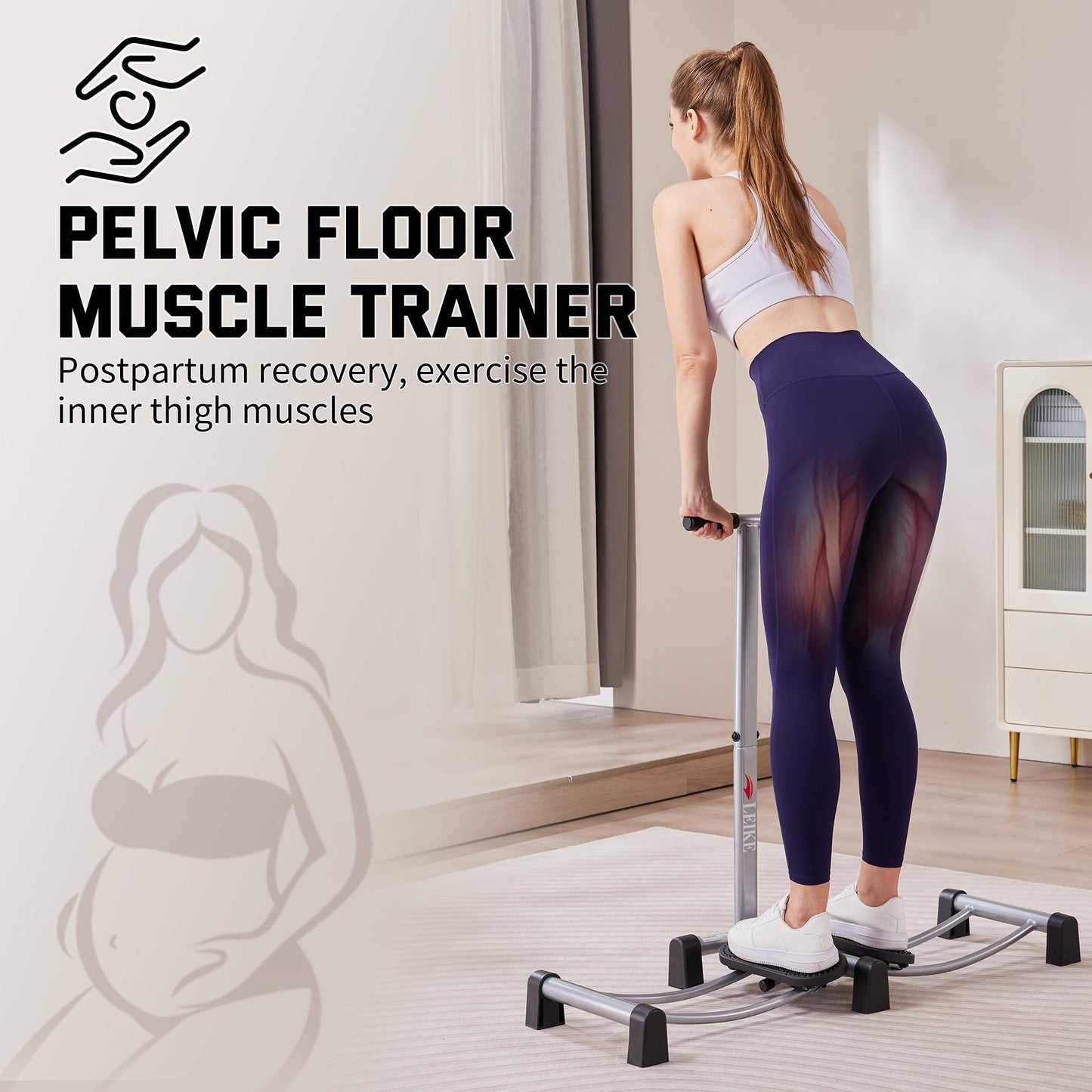 Leikefitness Leg Machine Slim Body Female Pelvic Floor Muscle Fitness Equipment Muscle Repair Strengthening Training for Home Fitness
