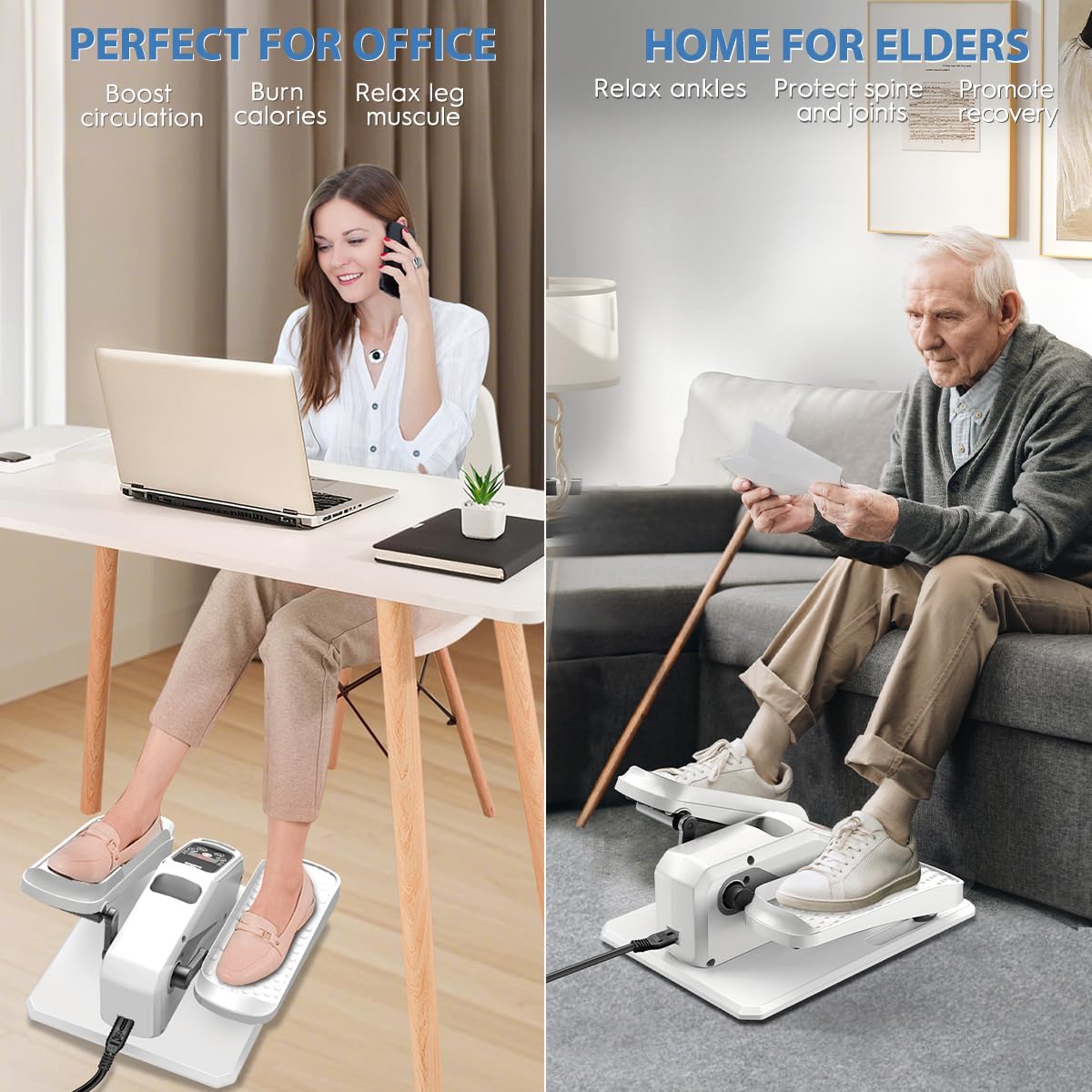 Under Desk Elliptical Machine, Electric Elliptical as Seen on TV for Seniors Adults with 15 Adjustable Speed, Quiet & Portable Electric Seated Pedal Exerciser for Home Office