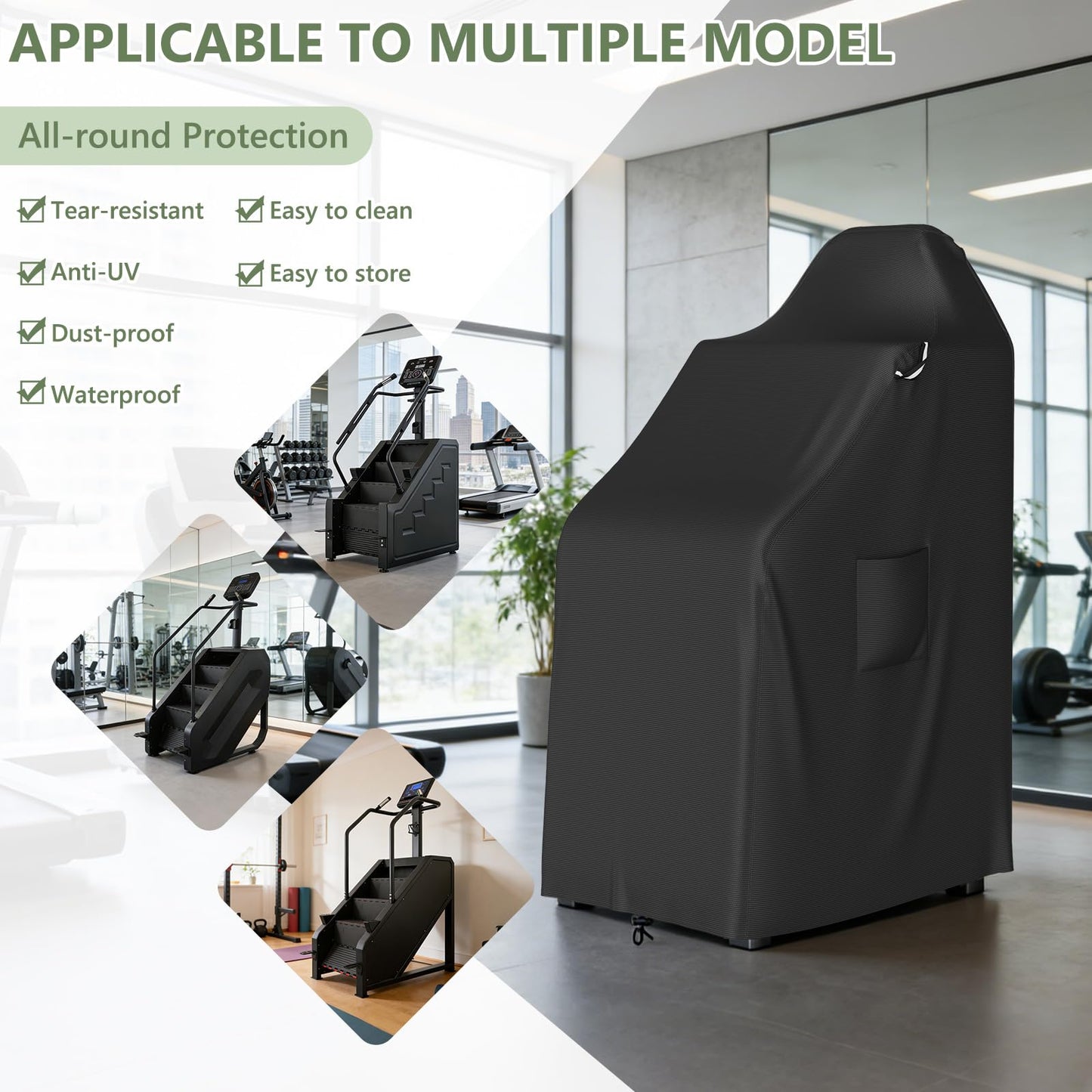 COSHNIBI Stair Stepper Machine Cover,Heavy Duty Waterproof Stair Climber Covers for Most Stair Stepper Machine,Exercise Machine Cover for Home Gym Exercise Indoor & Outdoor